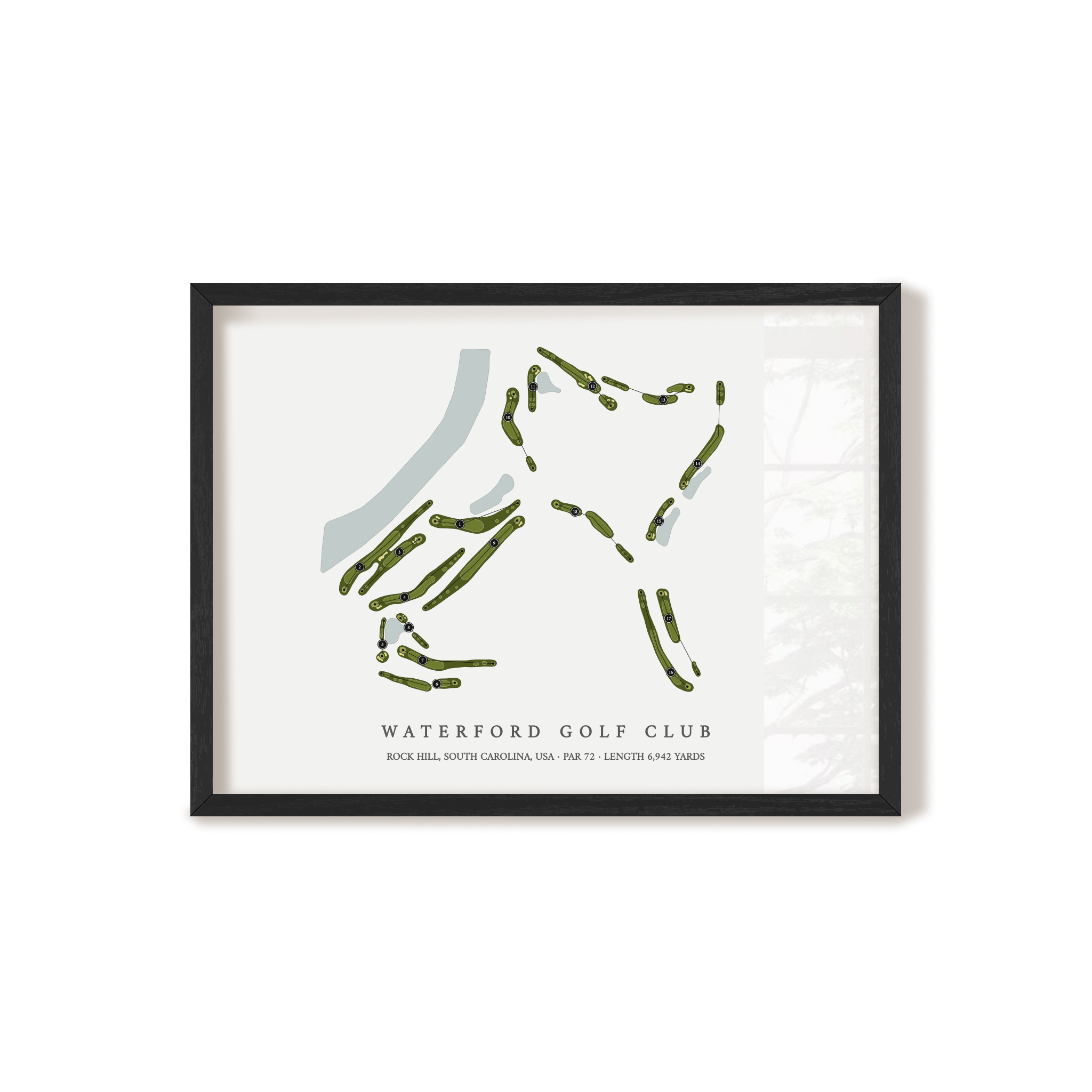 Waterford Golf Club | Golf Course Map | Black Frame