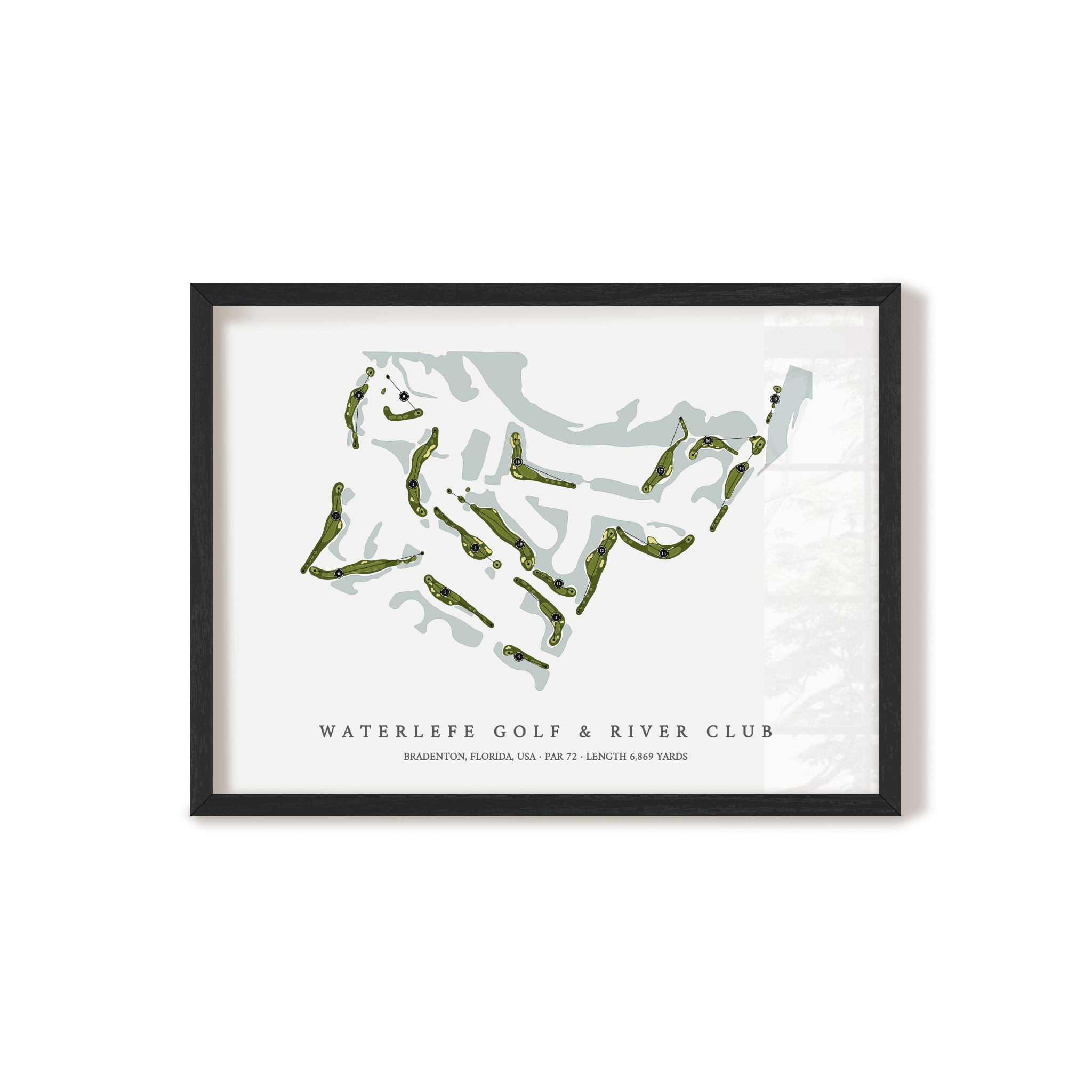 Waterlefe Golf & River Club | Golf Course Map | Black Frame
