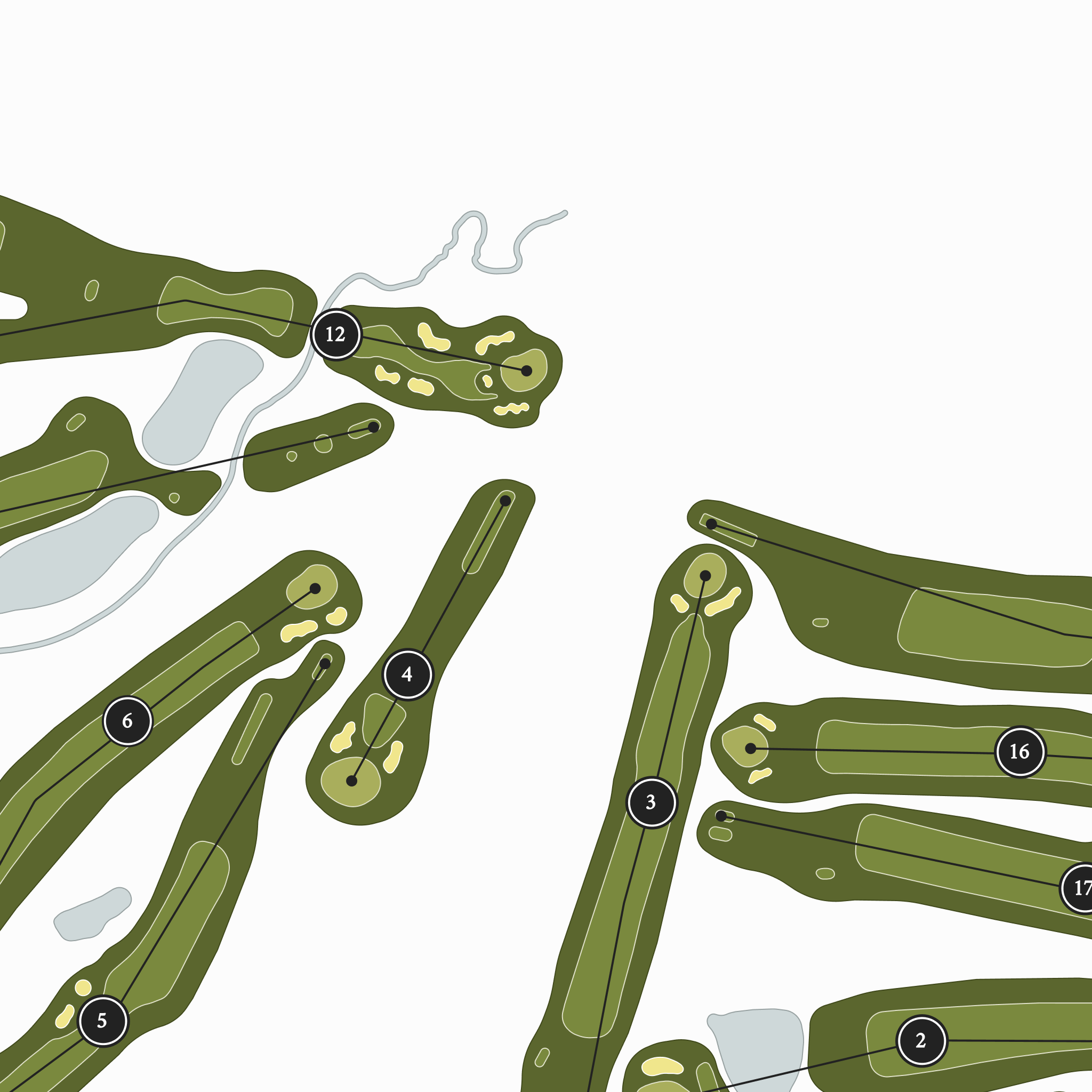 Watertown Golf Club | Golf Course Print | Close Up