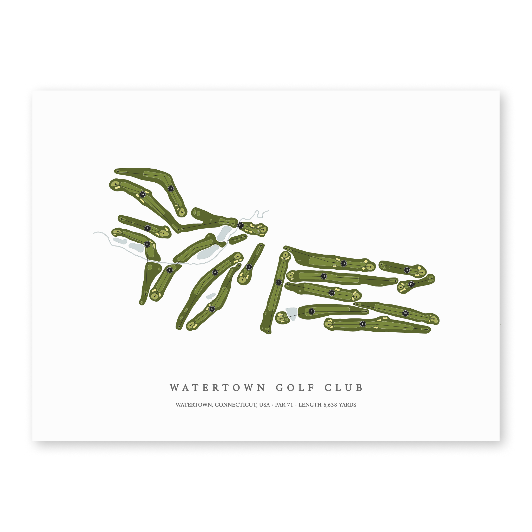 Watertown Golf Club | Golf Course Print | Unframed