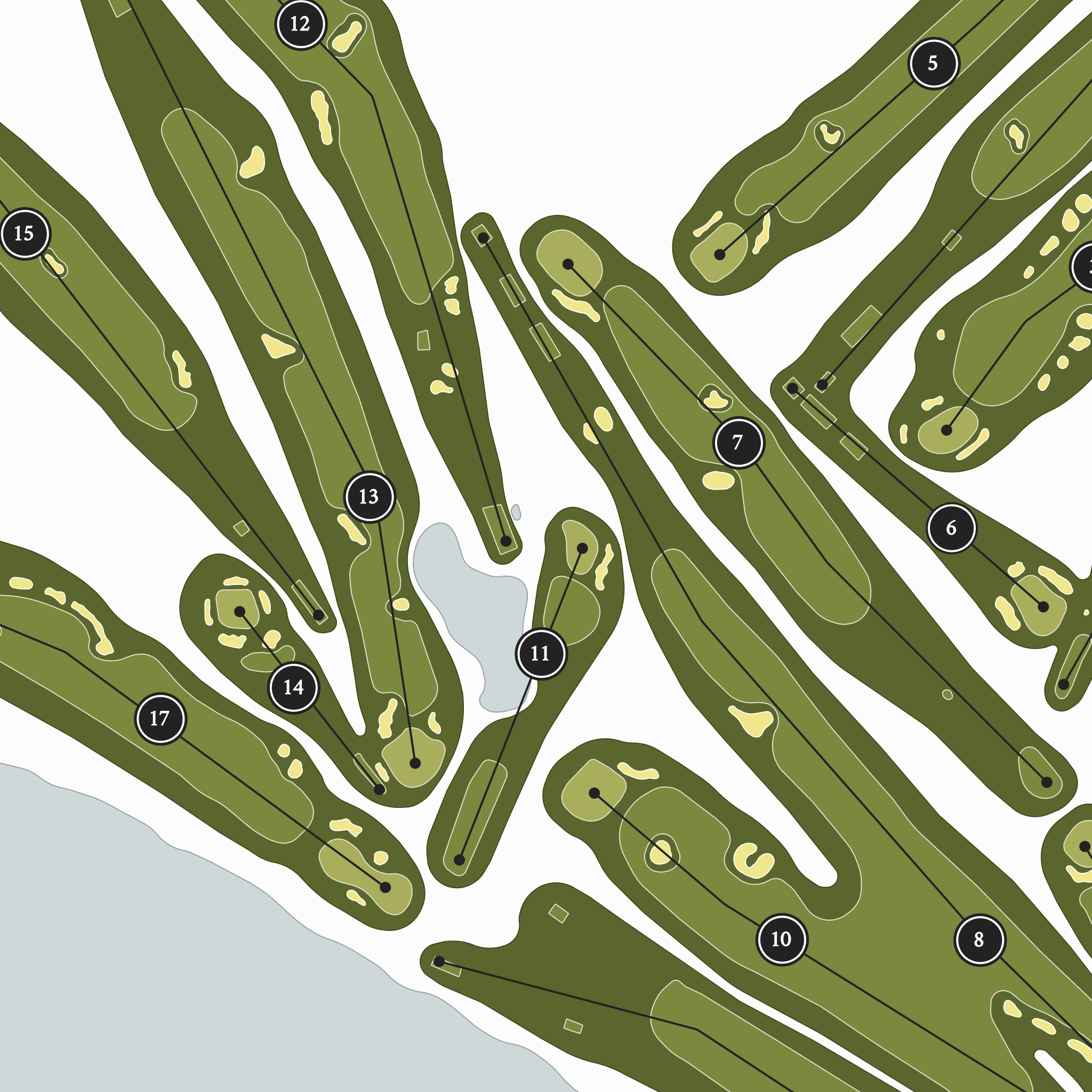 Waverley Country Club | Golf Course Map | Close Up