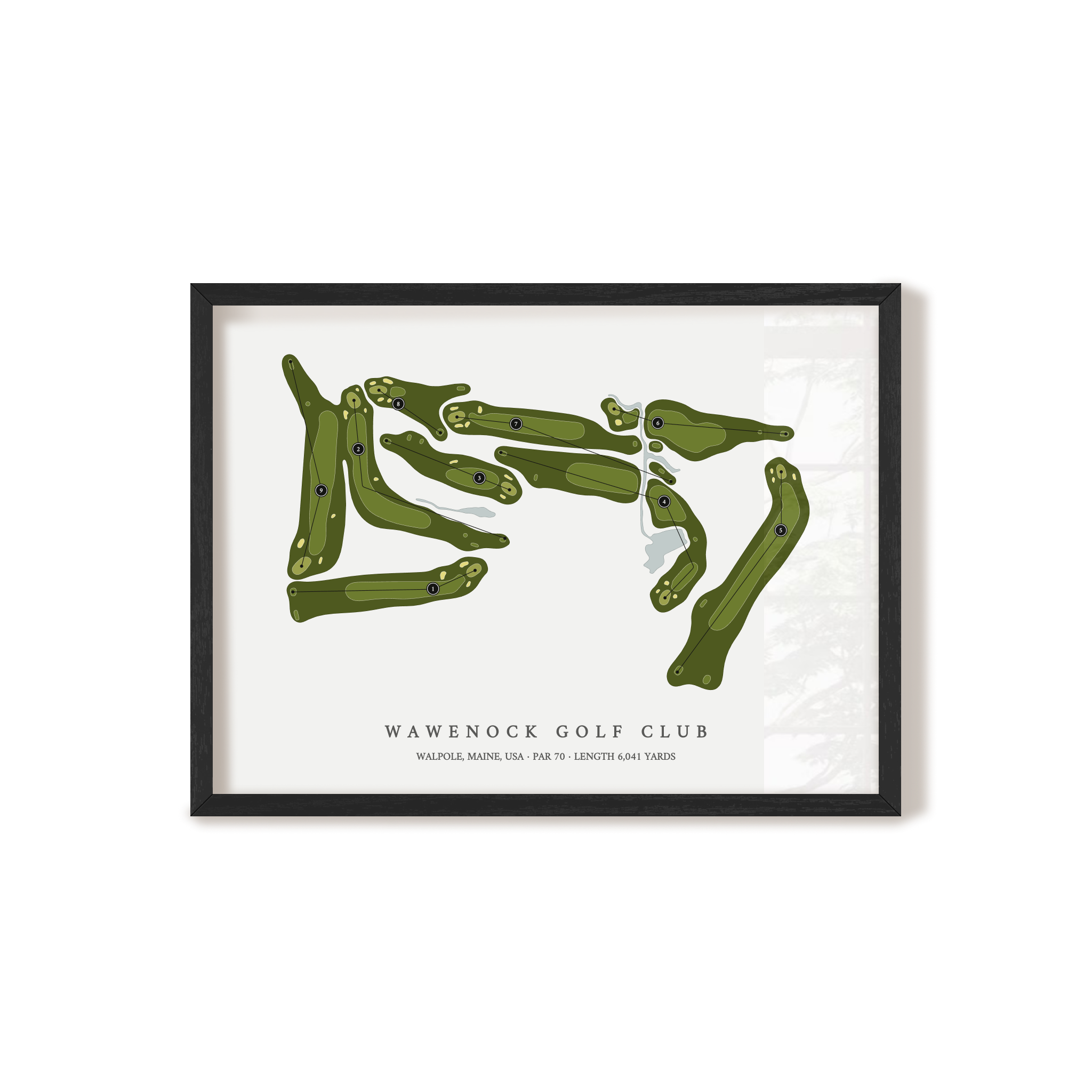 Wawenock Golf Club | Golf Course Map | Black Frame