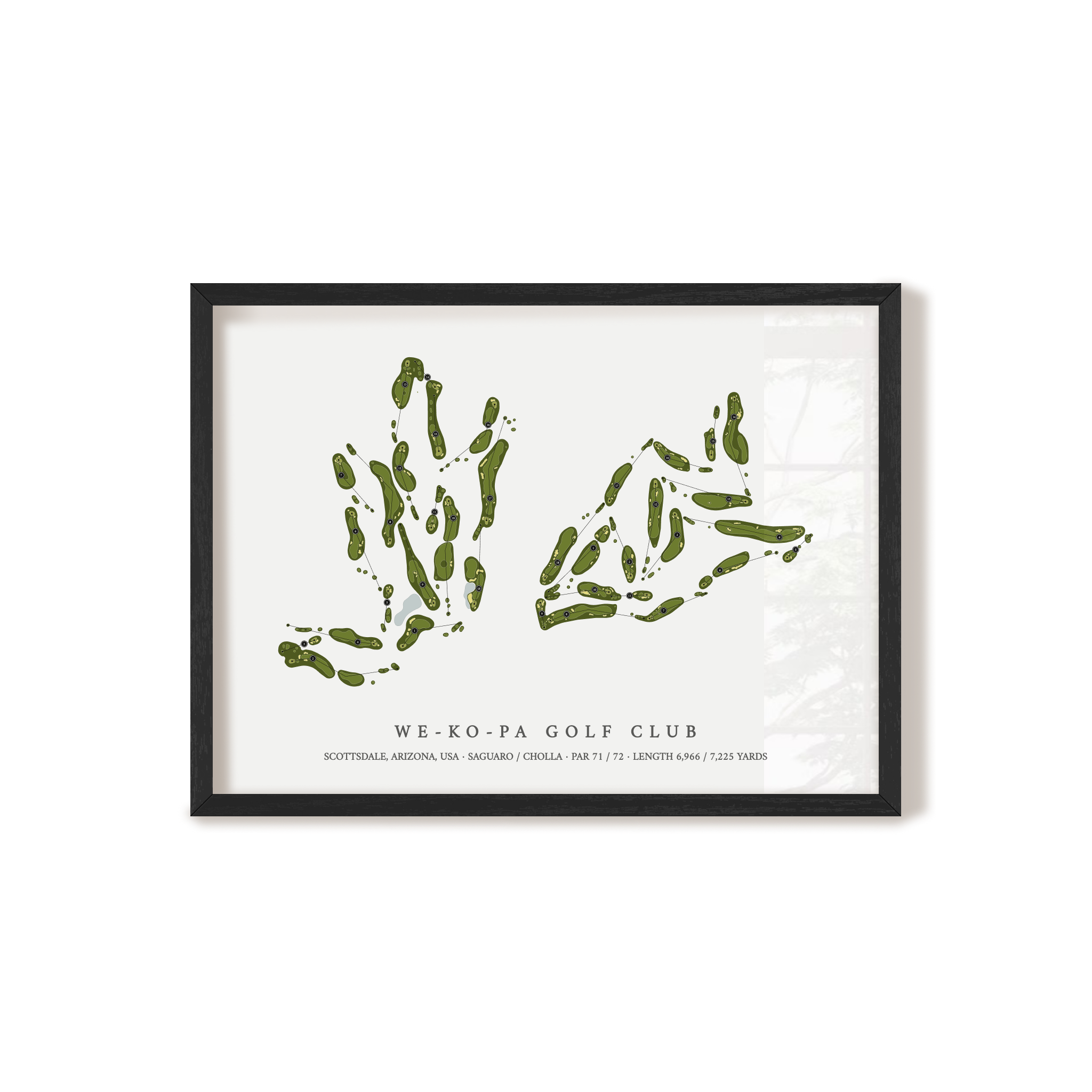 We-Ko-Pa Golf Club | Golf Course Map | Black Frame