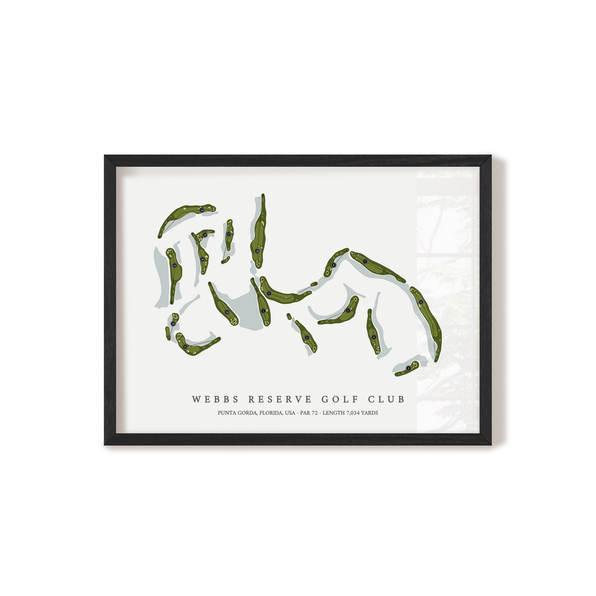 Webbs Reserve Golf Club | Golf Course Map | Black Frame