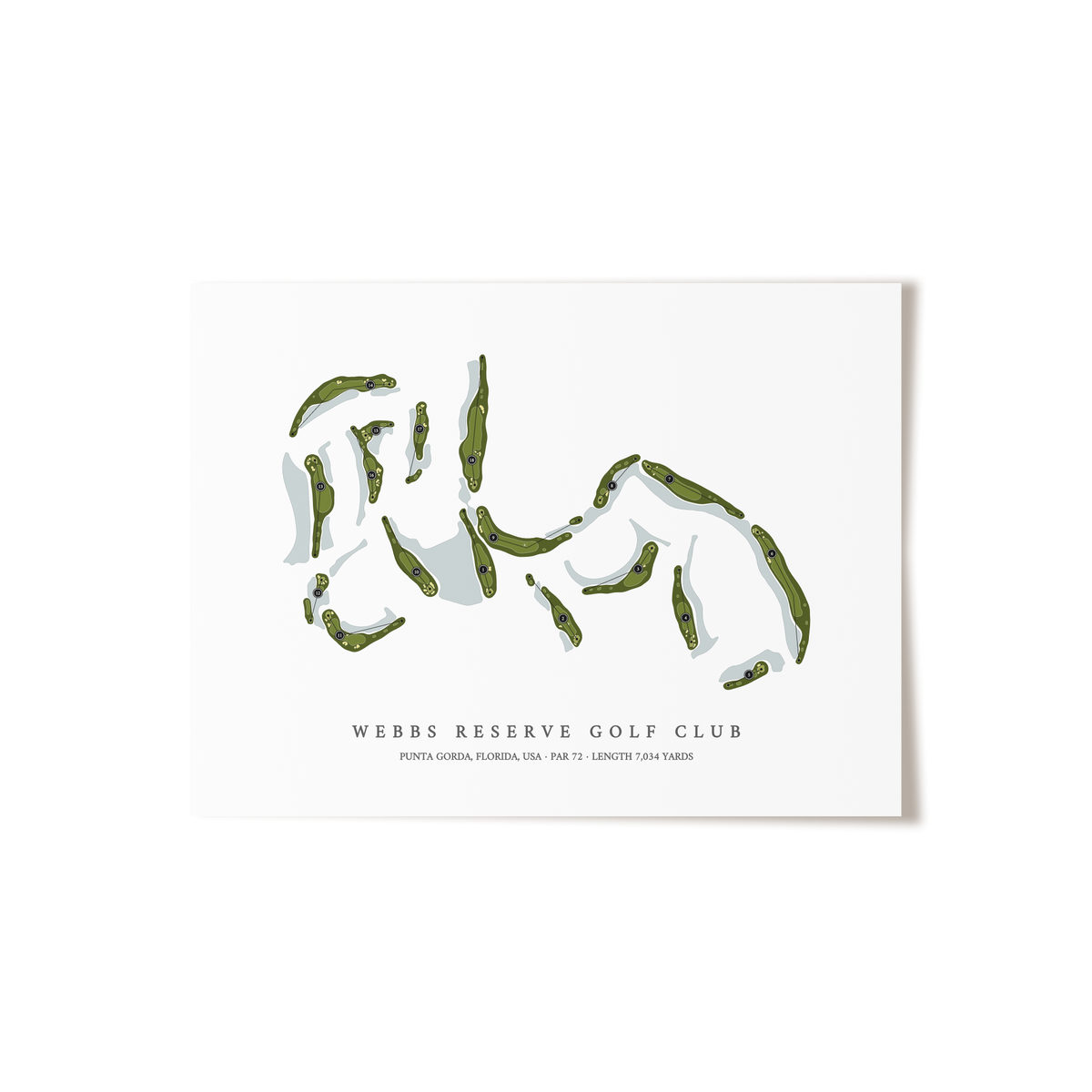 Webbs Reserve Golf Club | Golf Course Map | Unframed