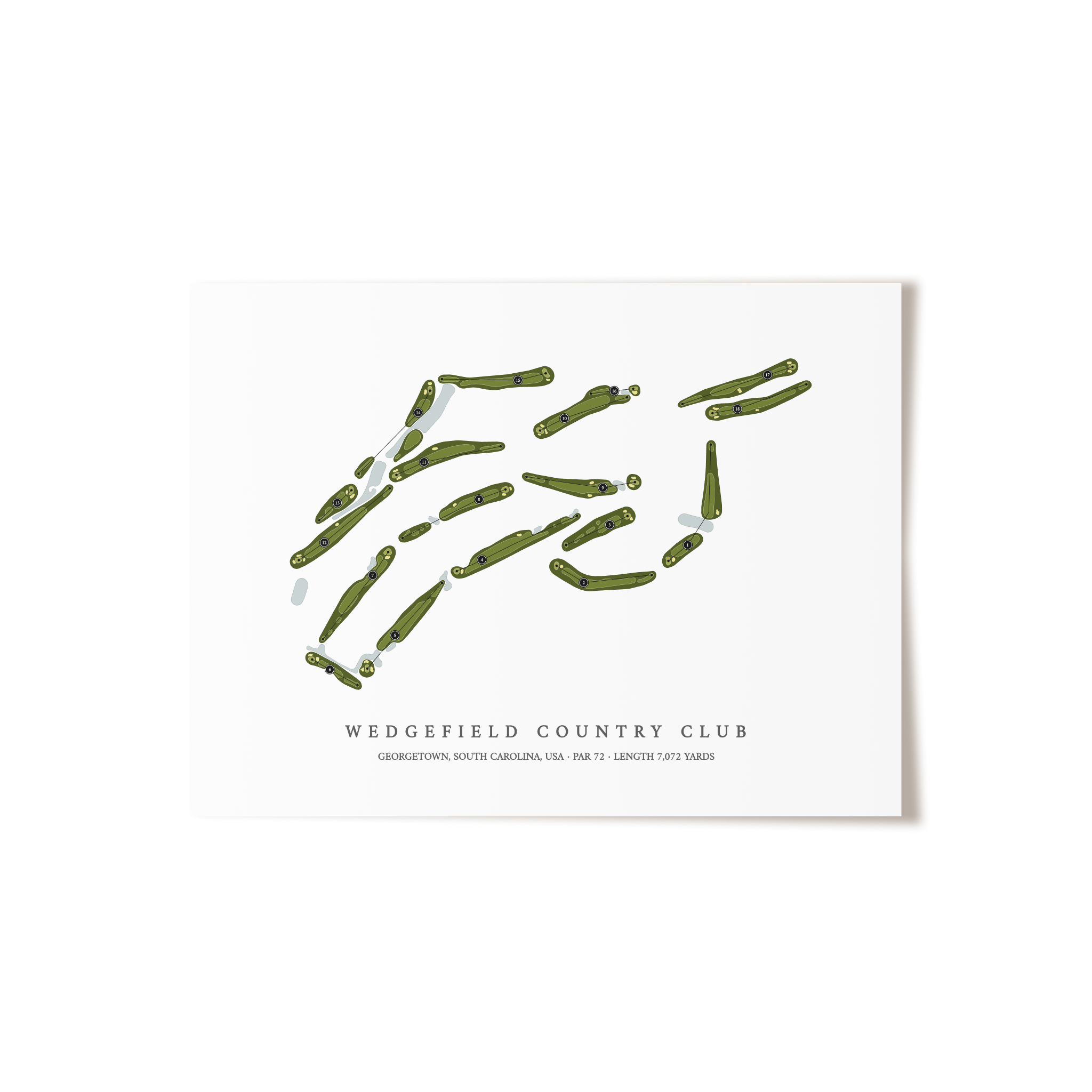 Wedgefield Country Club | Golf Course Map | Unframed