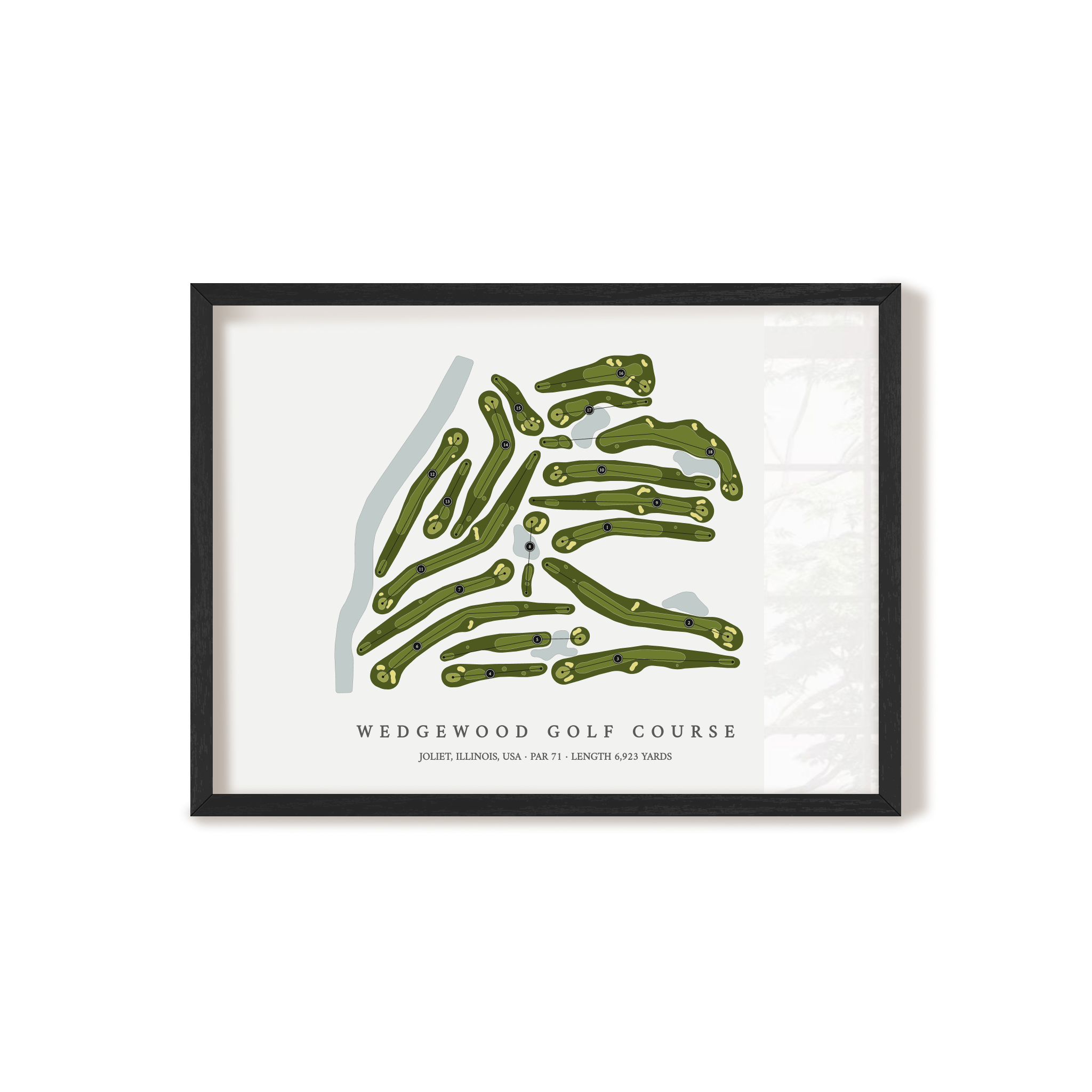 Wedgewood Golf Course | Golf Course Map | Black Frame