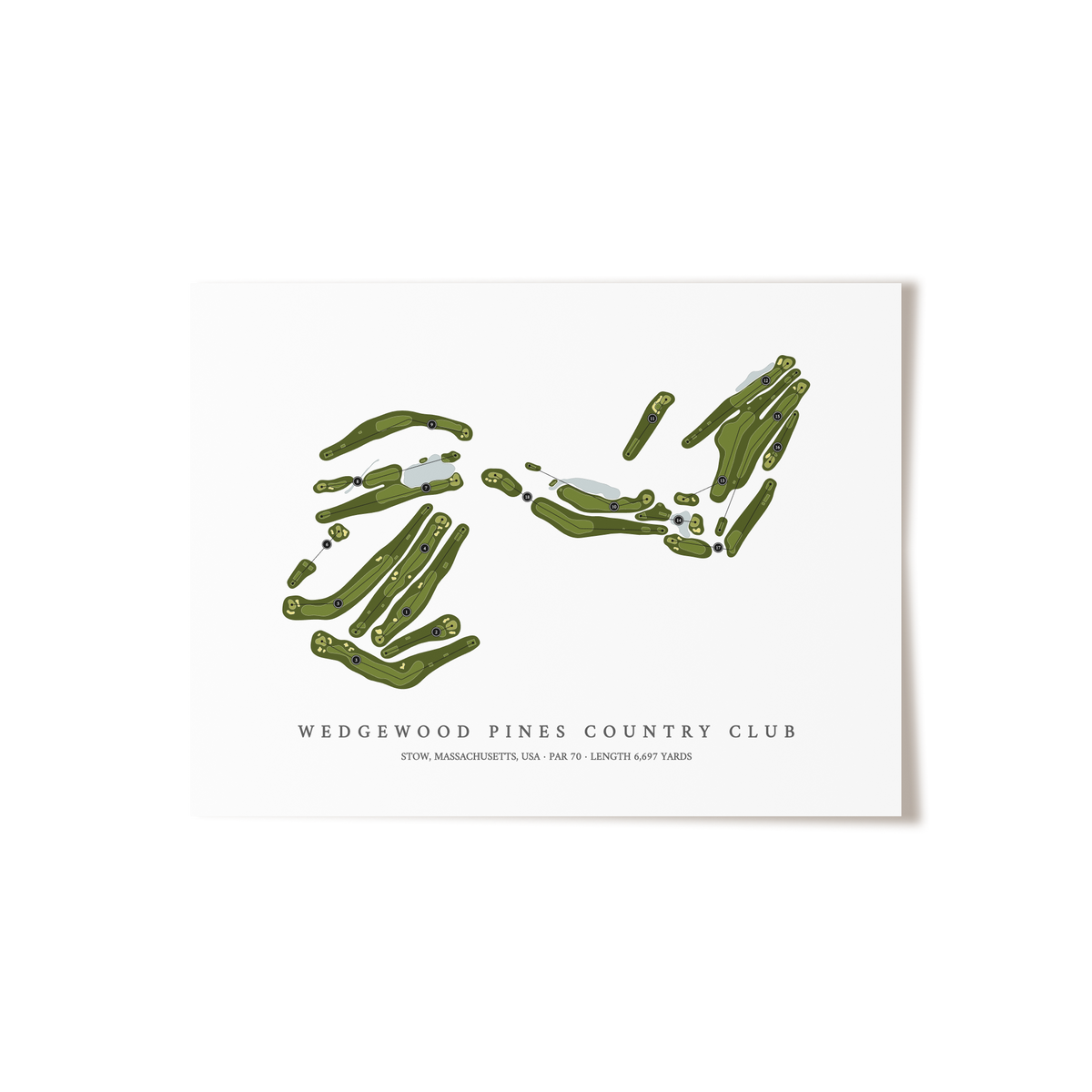 Wedgewood Pines Country Club | Golf Course Map | Unframed