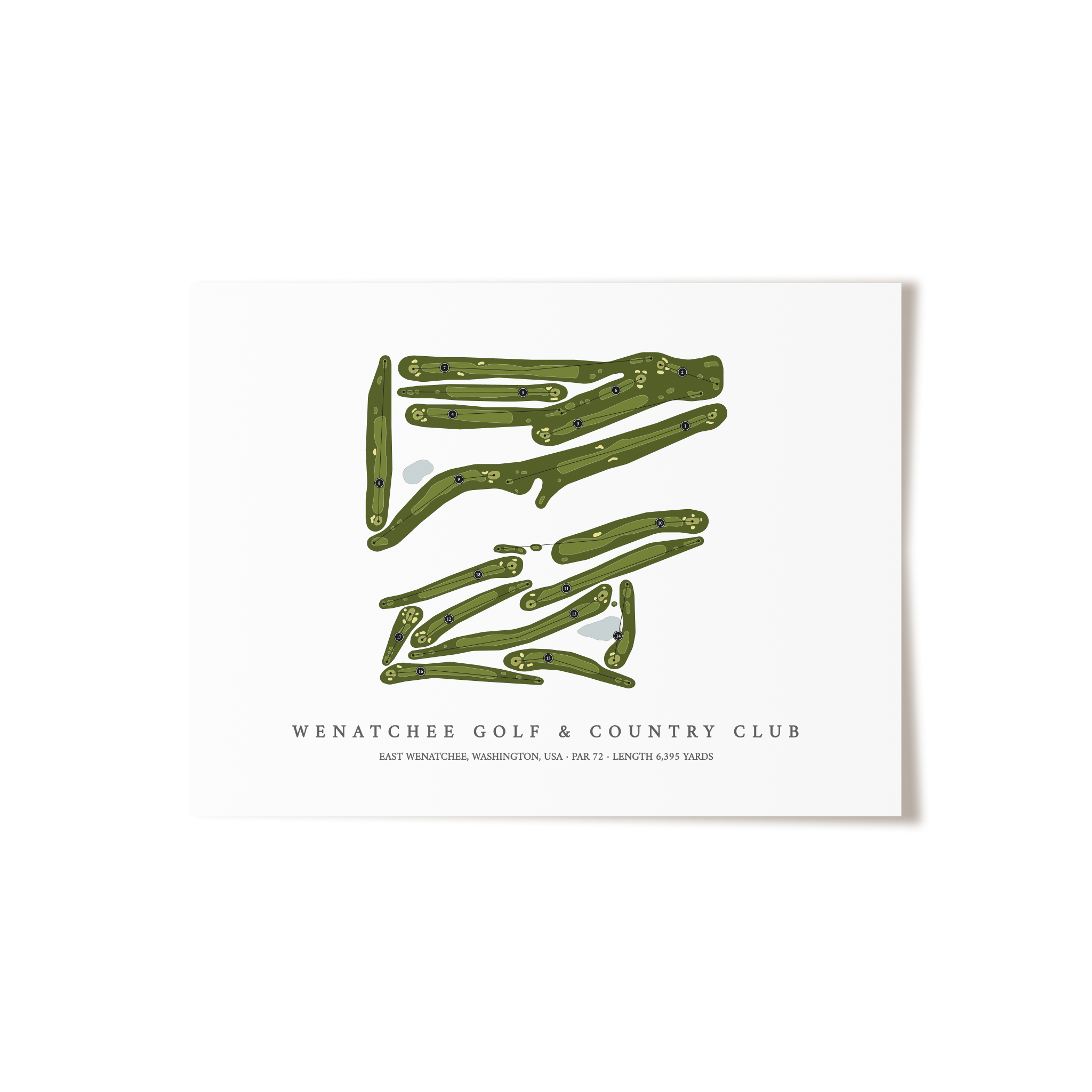 Wenatchee Golf & Country Club | Golf Course Print | Unframed