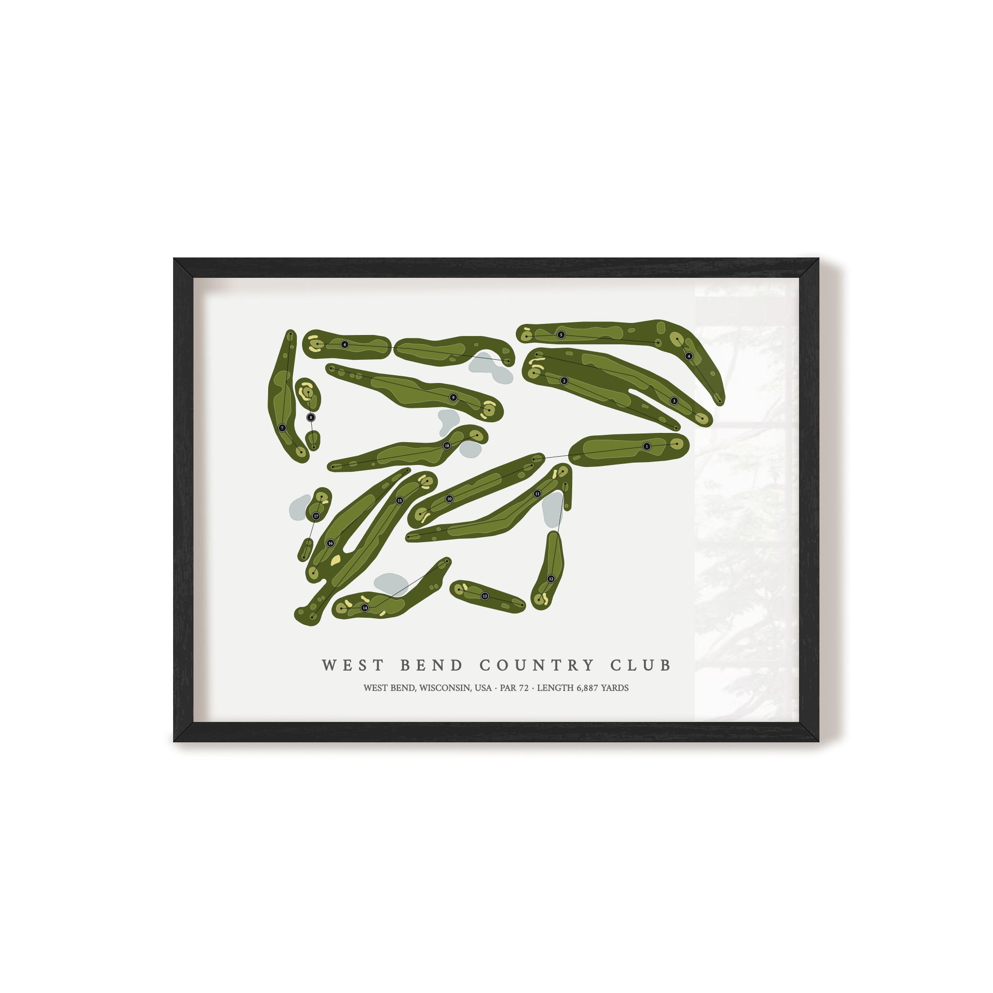 West Bend Country Club | Golf Course Map | Black+Frame