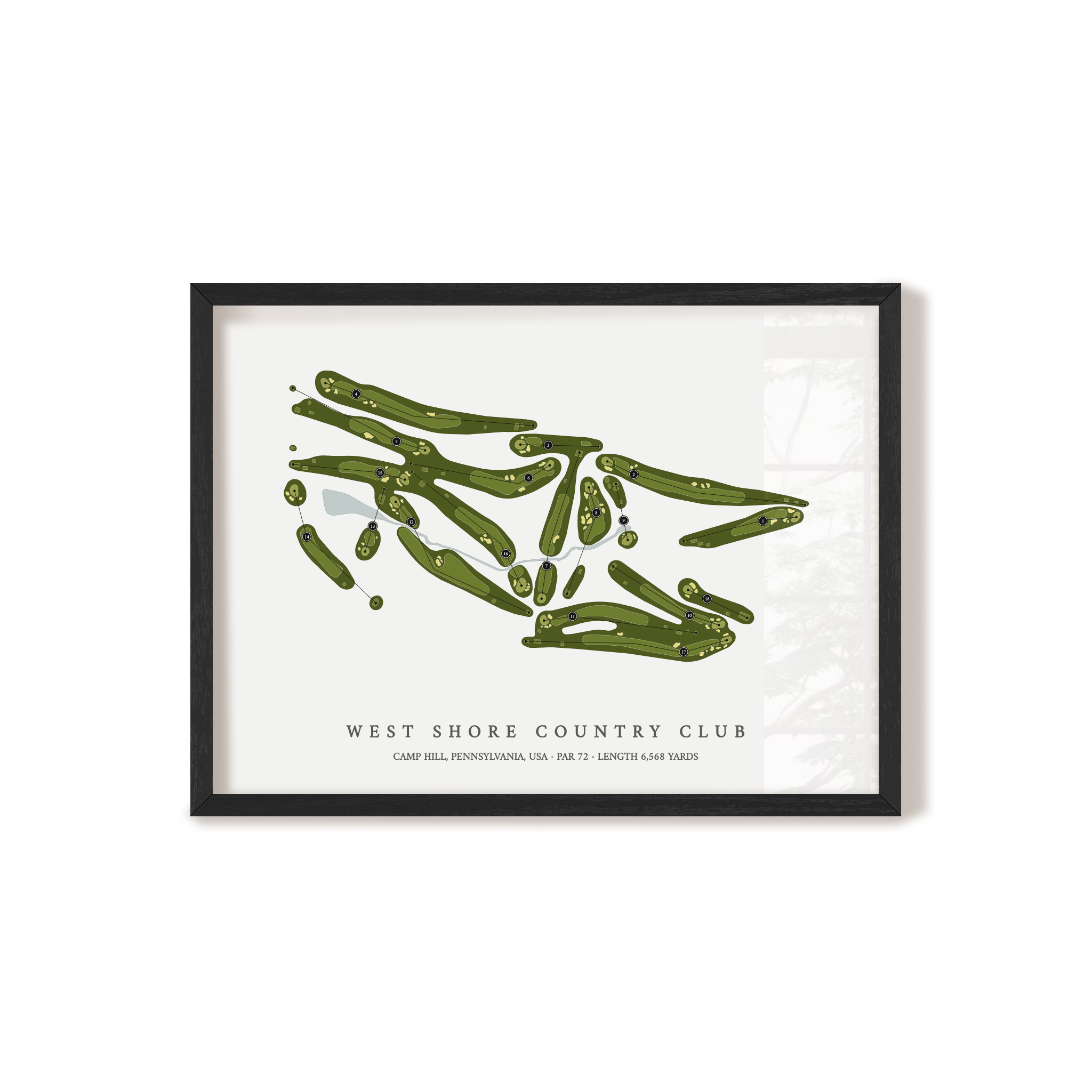 West Shore Country Club | Golf Course Print | Black Frame