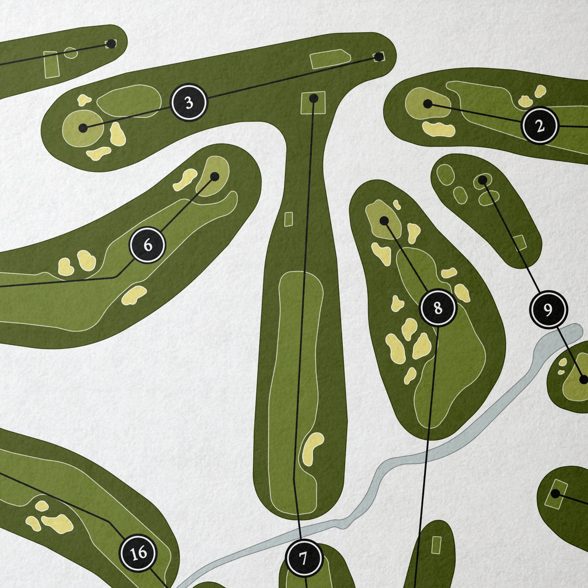 West Shore Country Club | Golf Course Print | Close Up