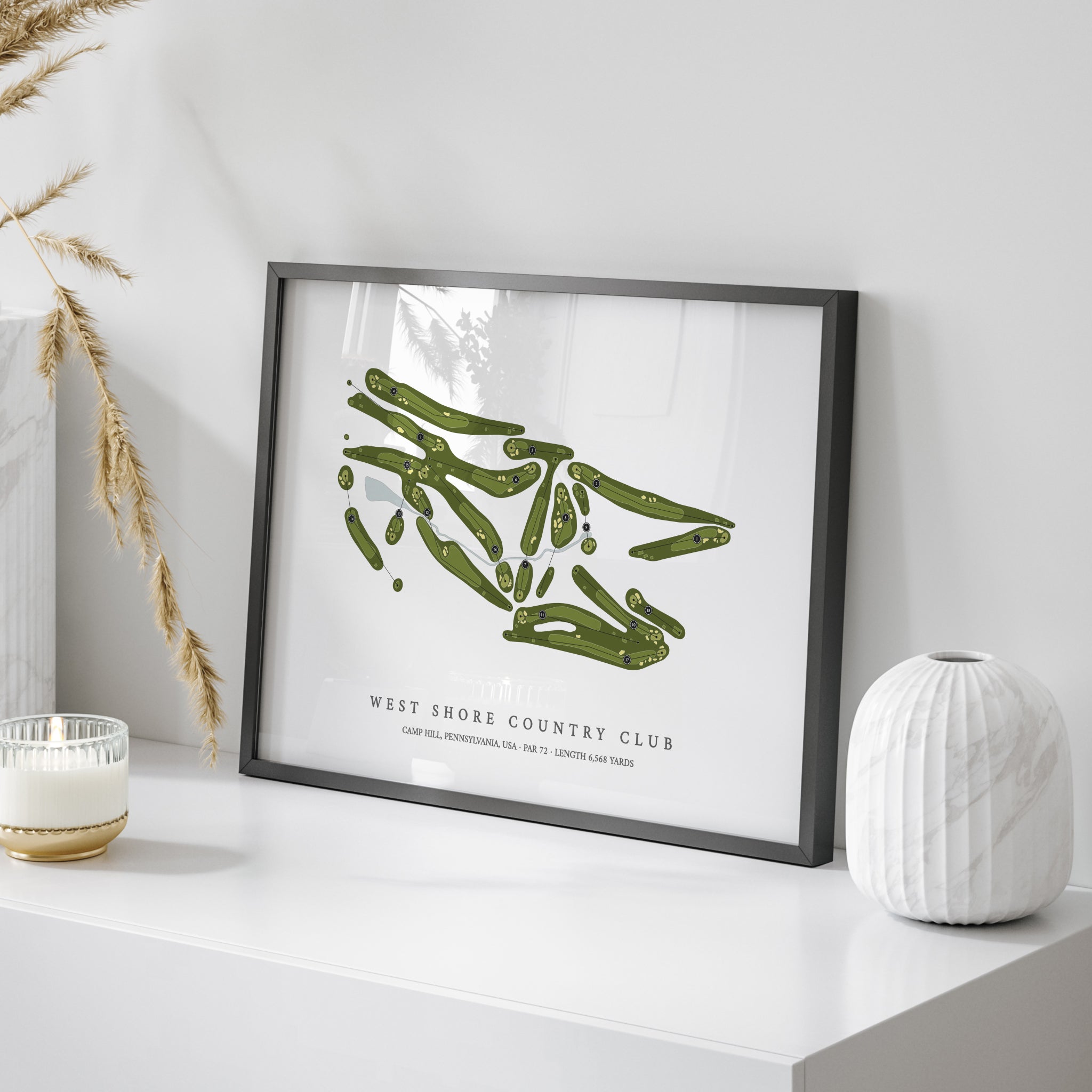 West Shore Country Club | Golf Course Print | On Table
