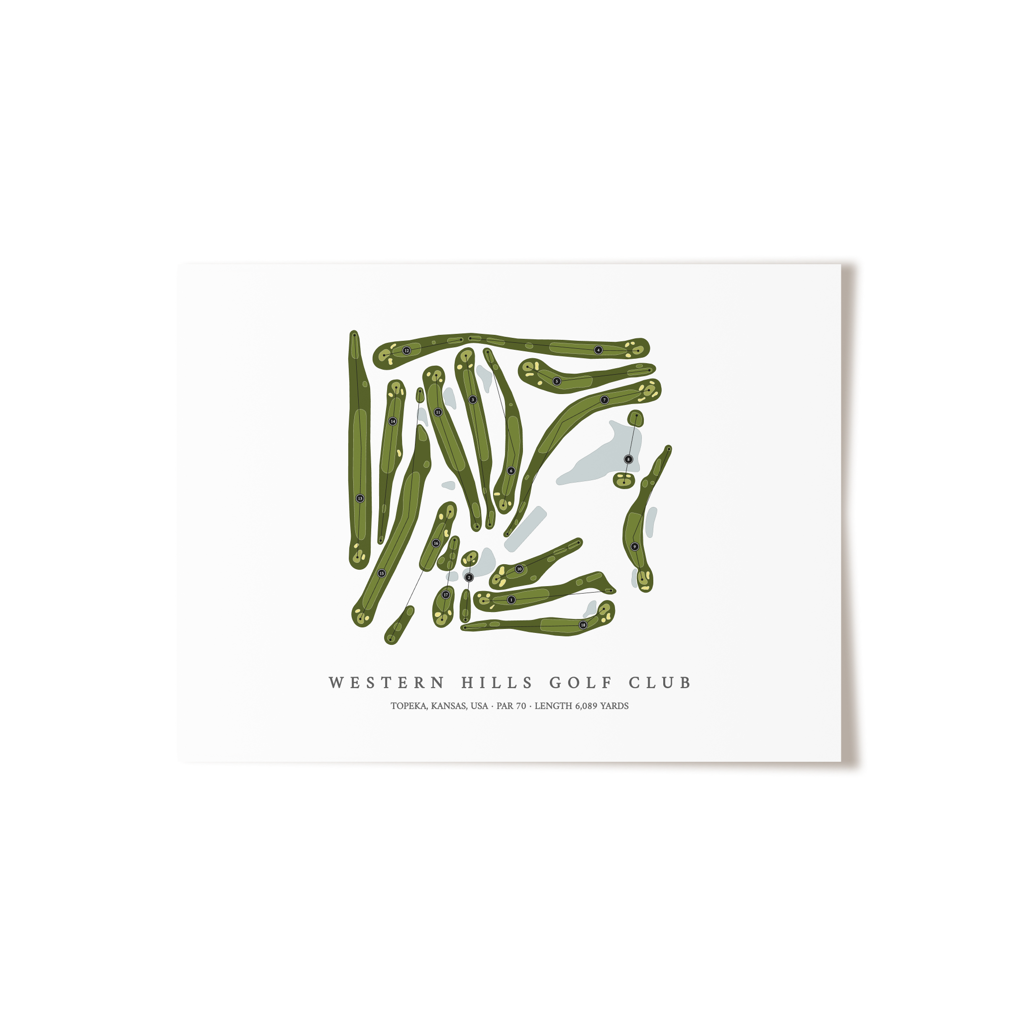 Western Hills Golf Club | Golf Course Map | Unframed