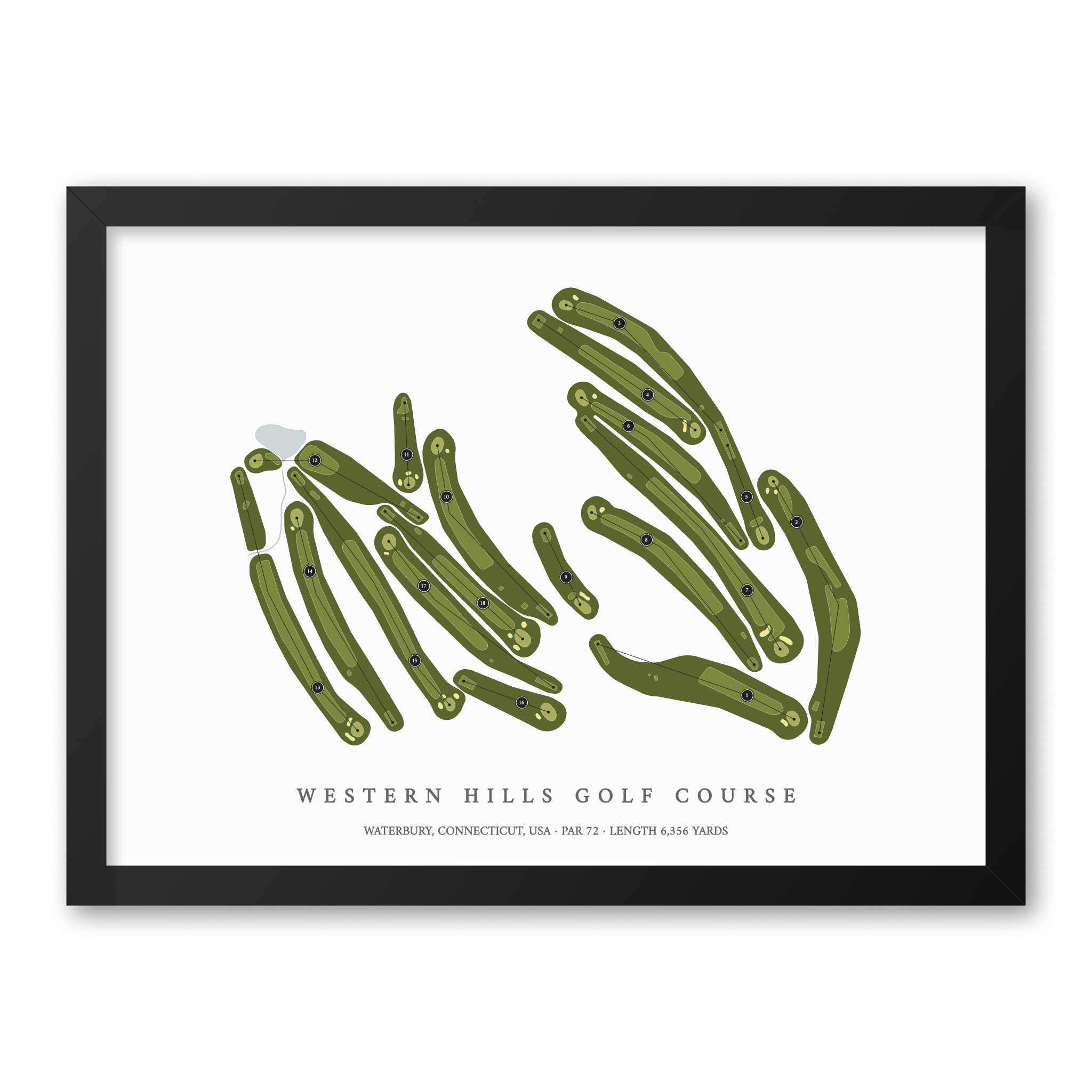 Western Hills Golf Course | Golf Course Map | Black Frame