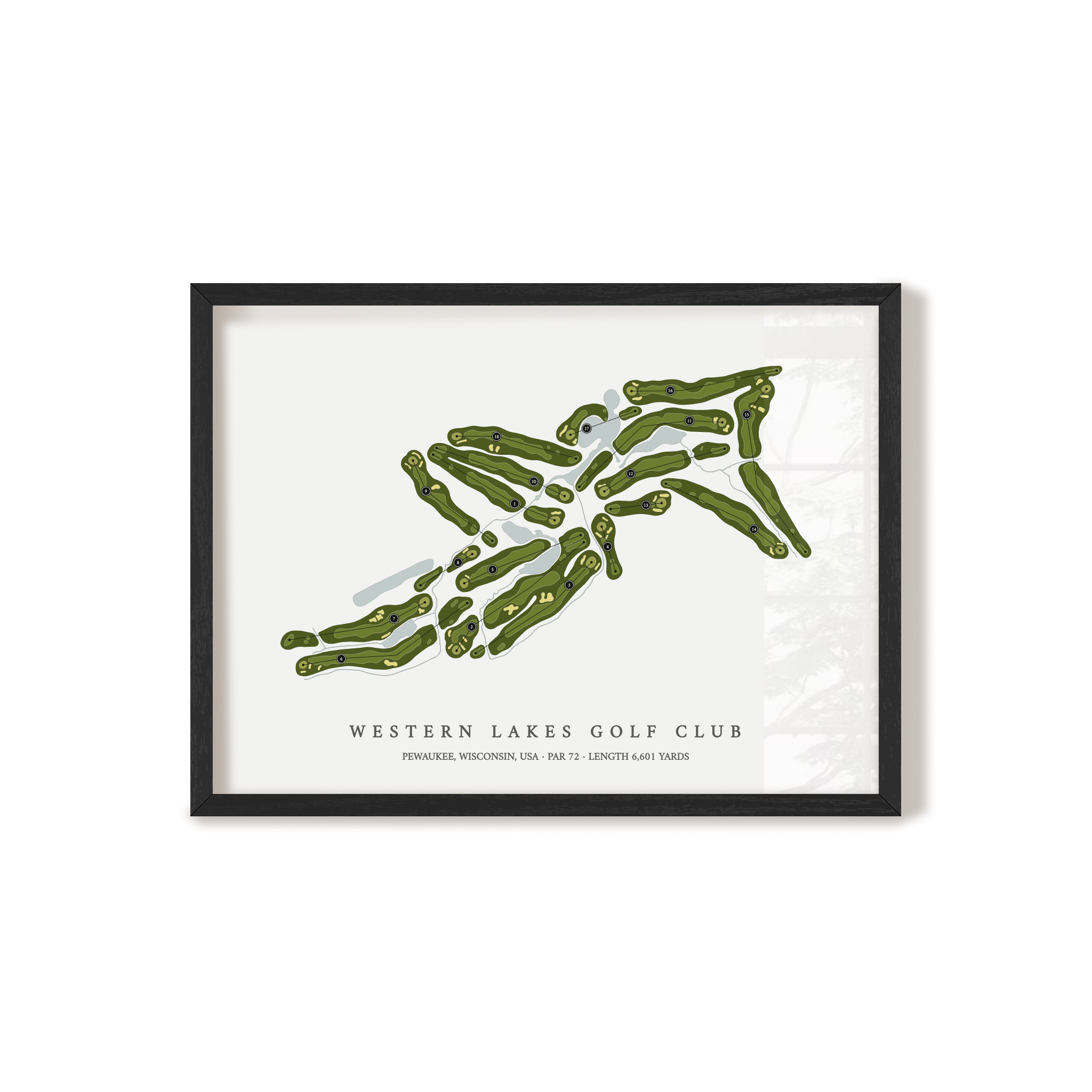 Western Lakes Golf Club | Golf Course Map | Black Frame