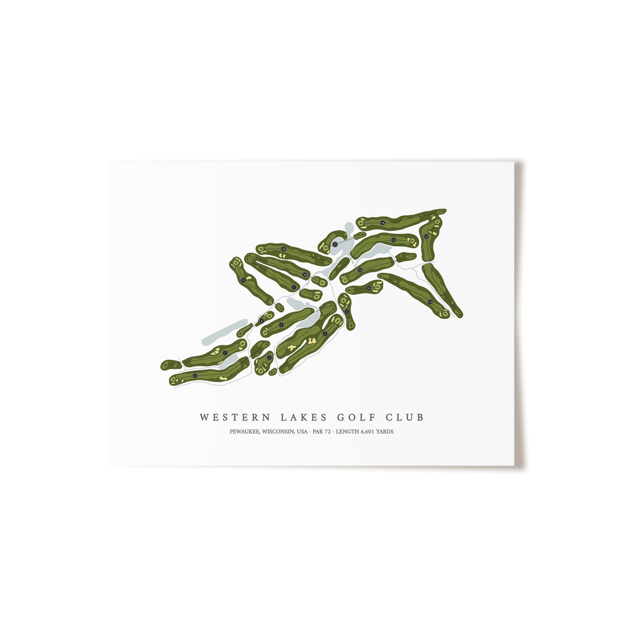 Western Lakes Golf Club | Golf Course Map | Unframed