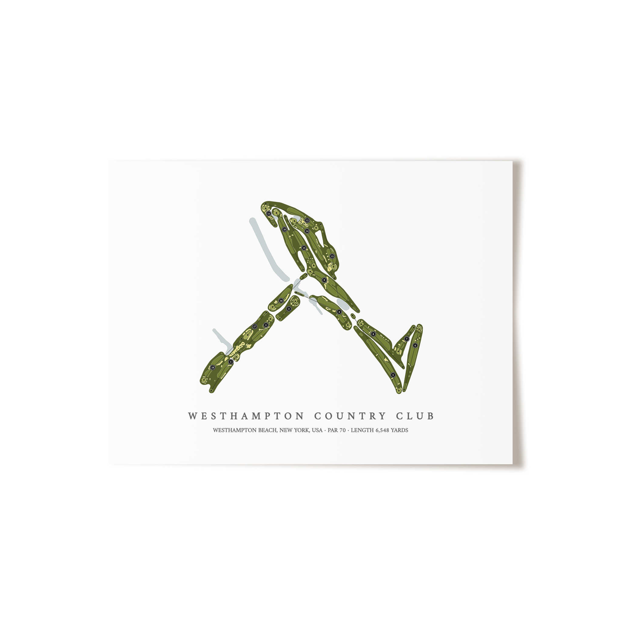 Westhampton Country Club | Golf Course Map | Unframed