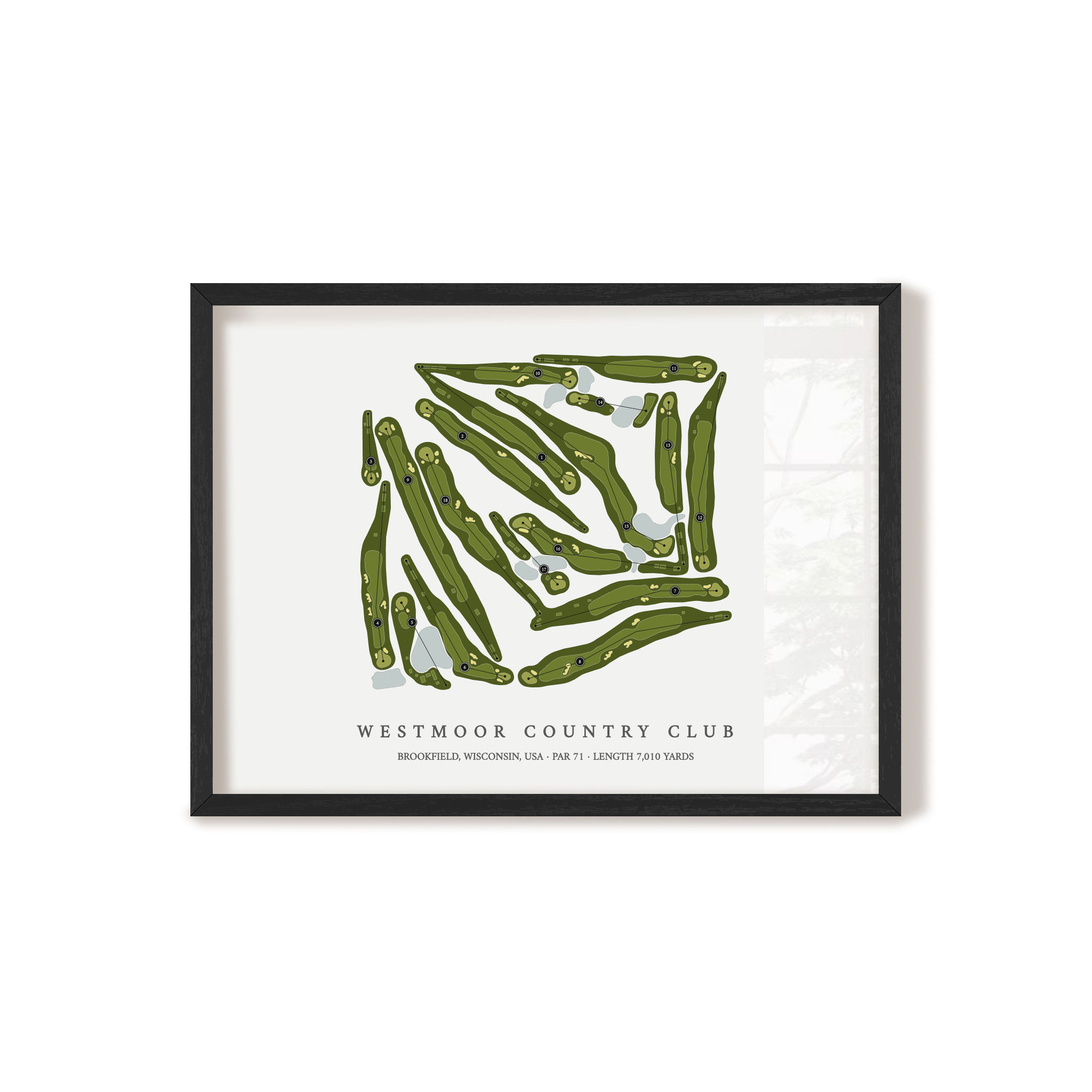 Westmoor Country Club | Golf Course Map | Black Frame
