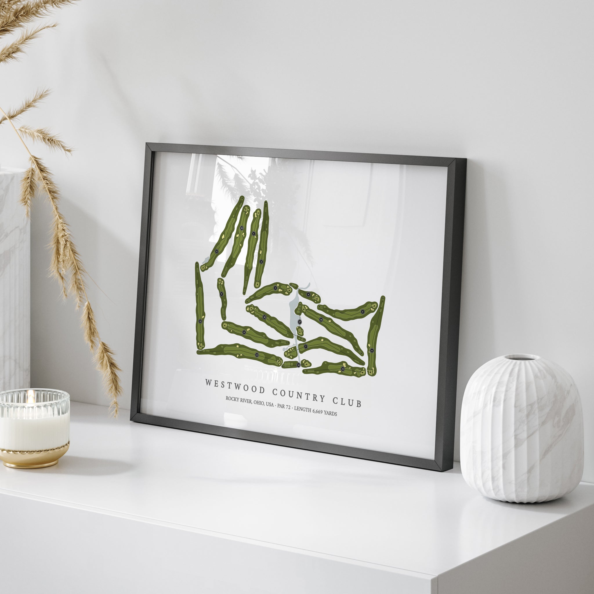 Westwood Country Club | Golf Course Print | On Table