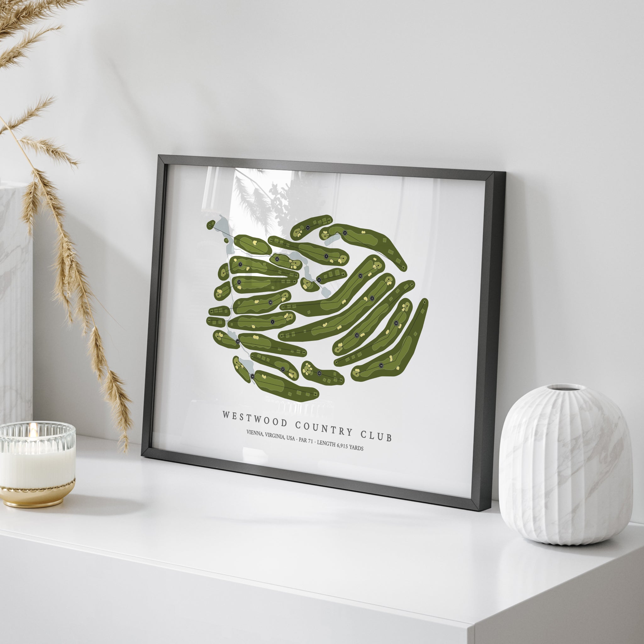 Westwood Country Club | Golf Course Print | On Table