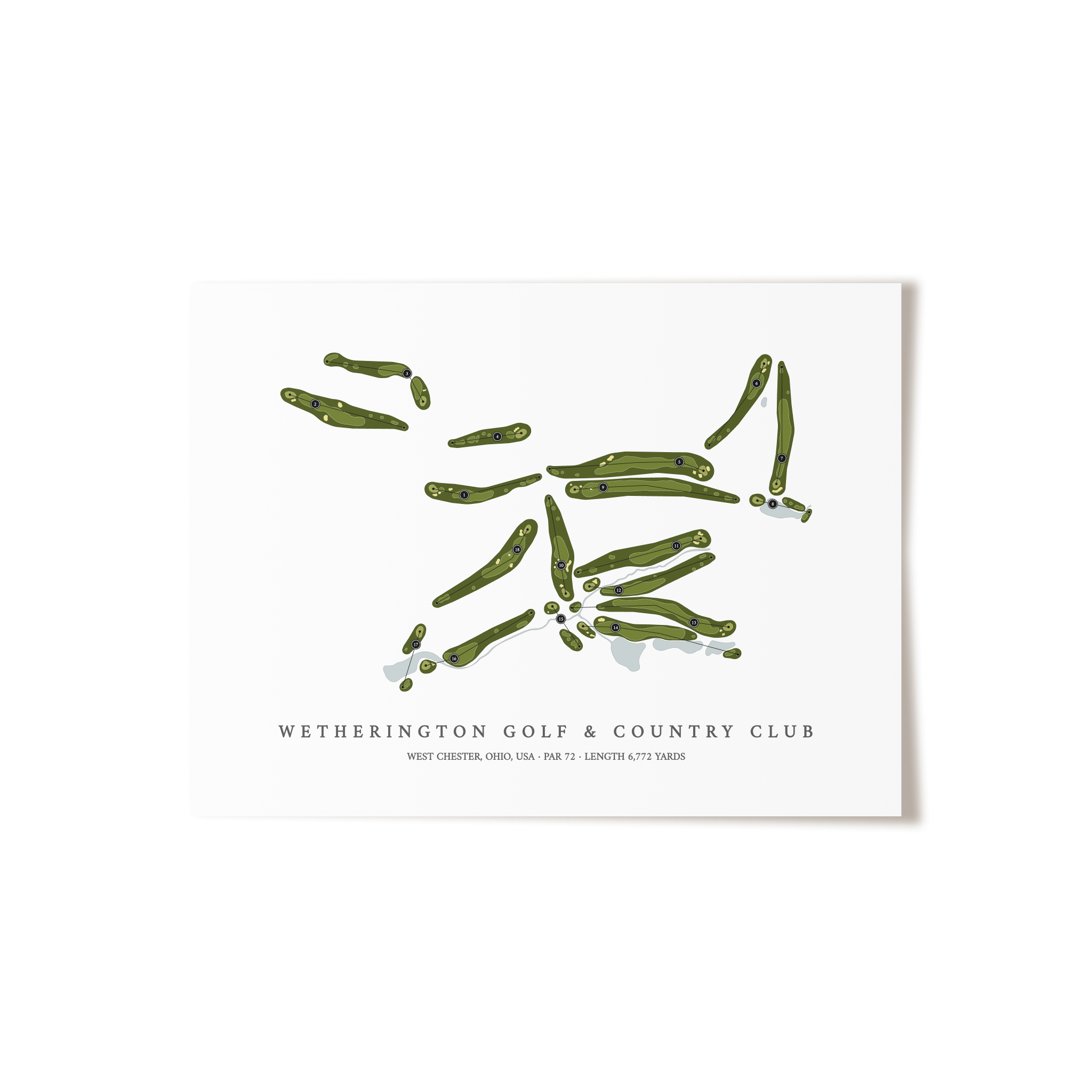 Wetherington Golf & Country Club | Golf Course Map | Unframed