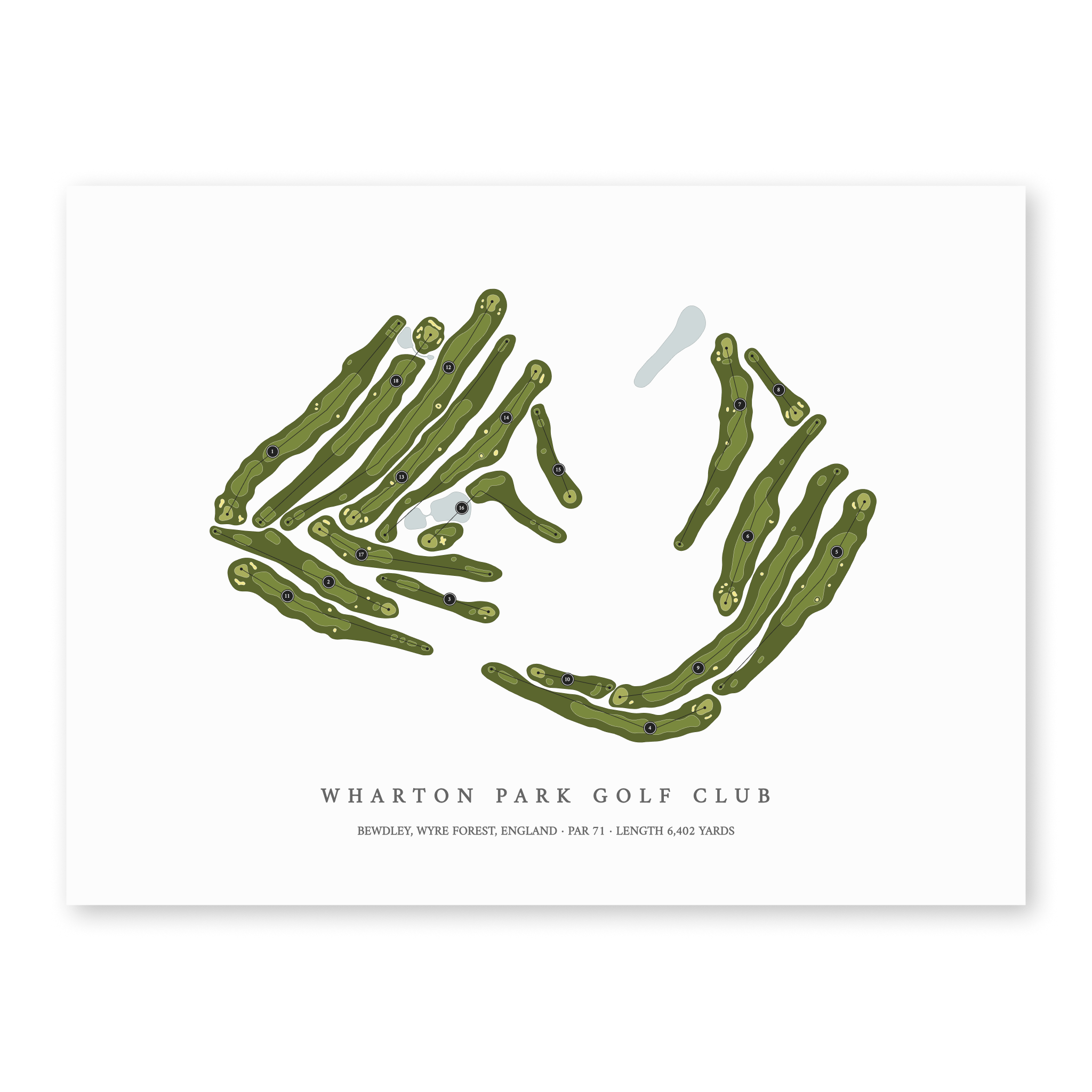 Wharton Park Golf Club | Golf Course Map | Unframed