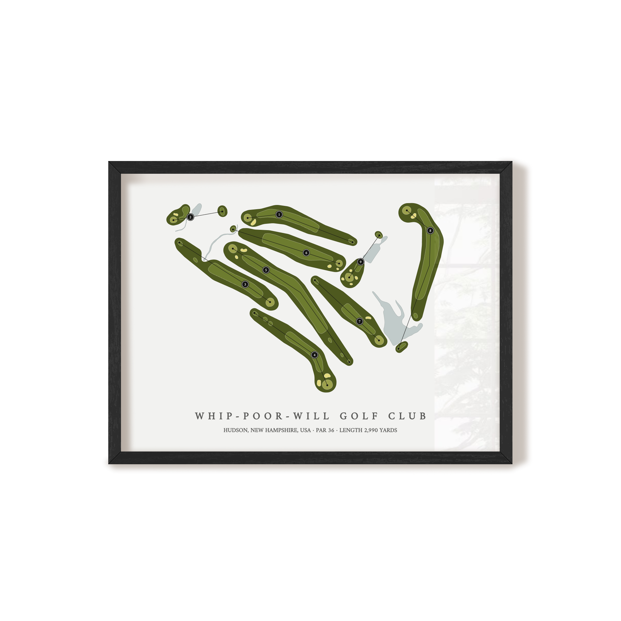 Whip-Poor-Will Golf Club | Golf Course Map | Black Frame