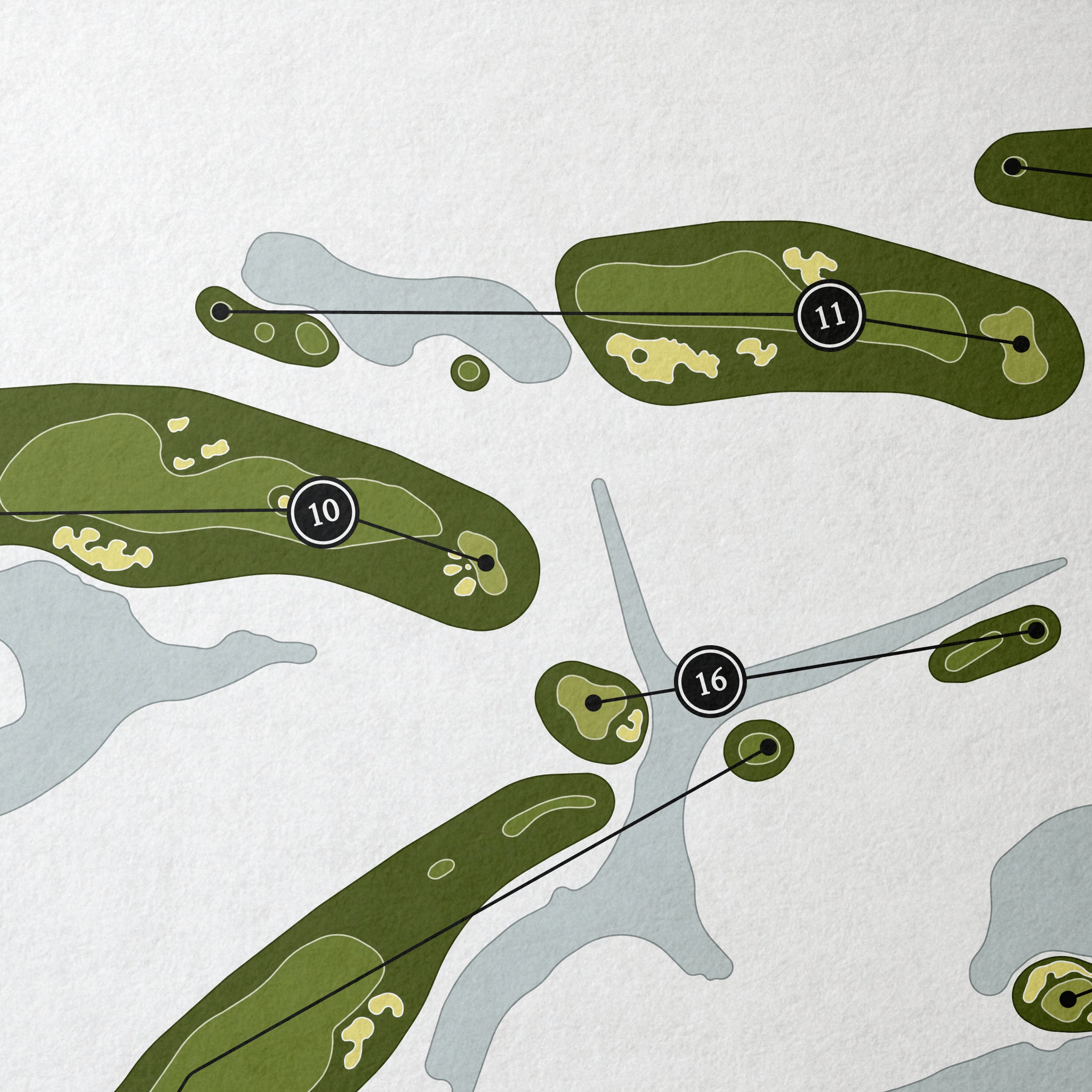 Whispering Pines Golf Club | Golf Course Print | Close Up
