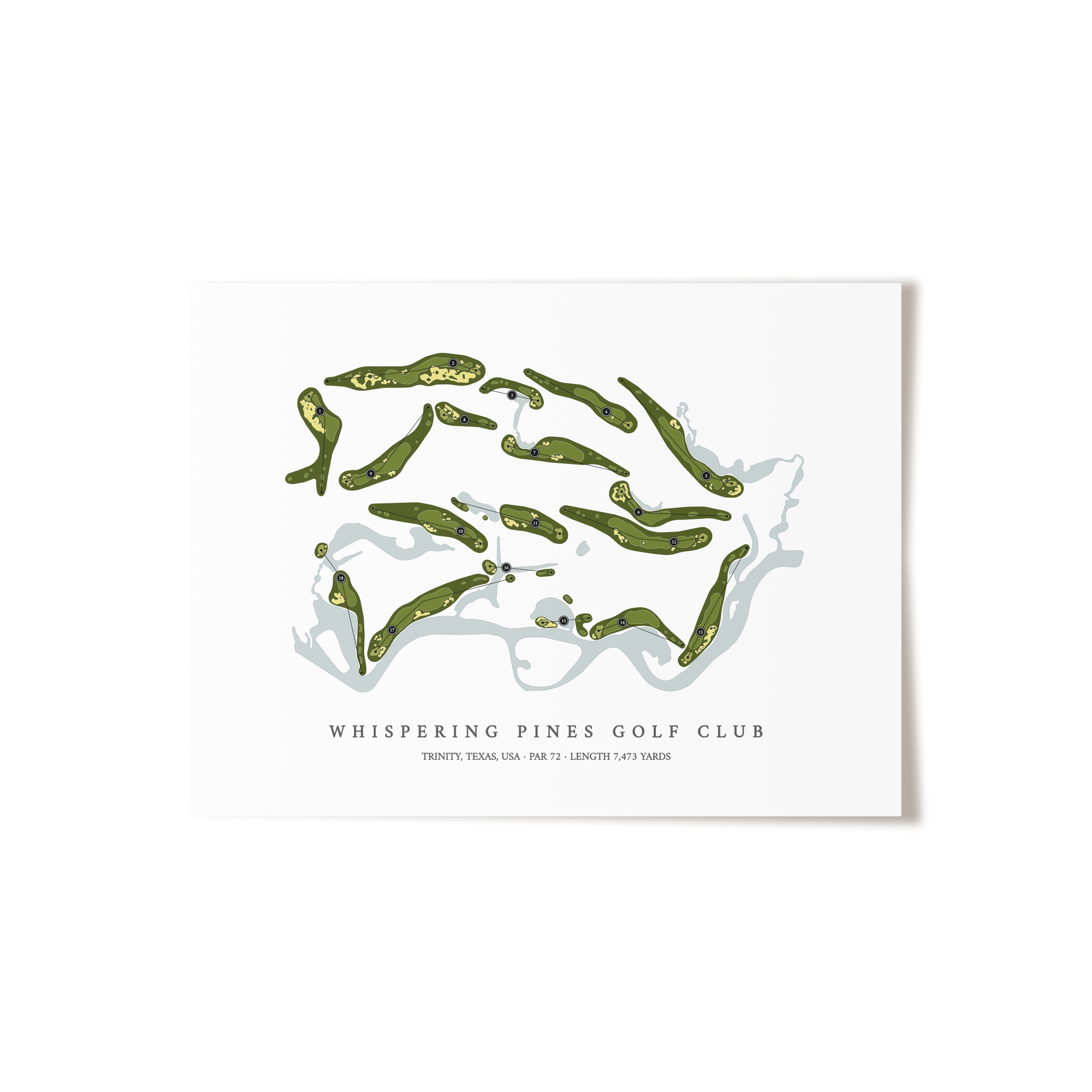 Whispering Pines Golf Club | Golf Course Print | Unframed