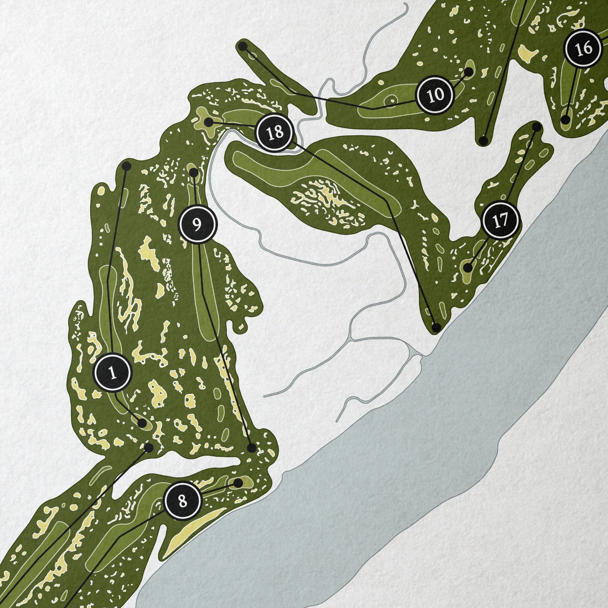 Whistling Straits - The Straits | Golf Course Print | Close Up