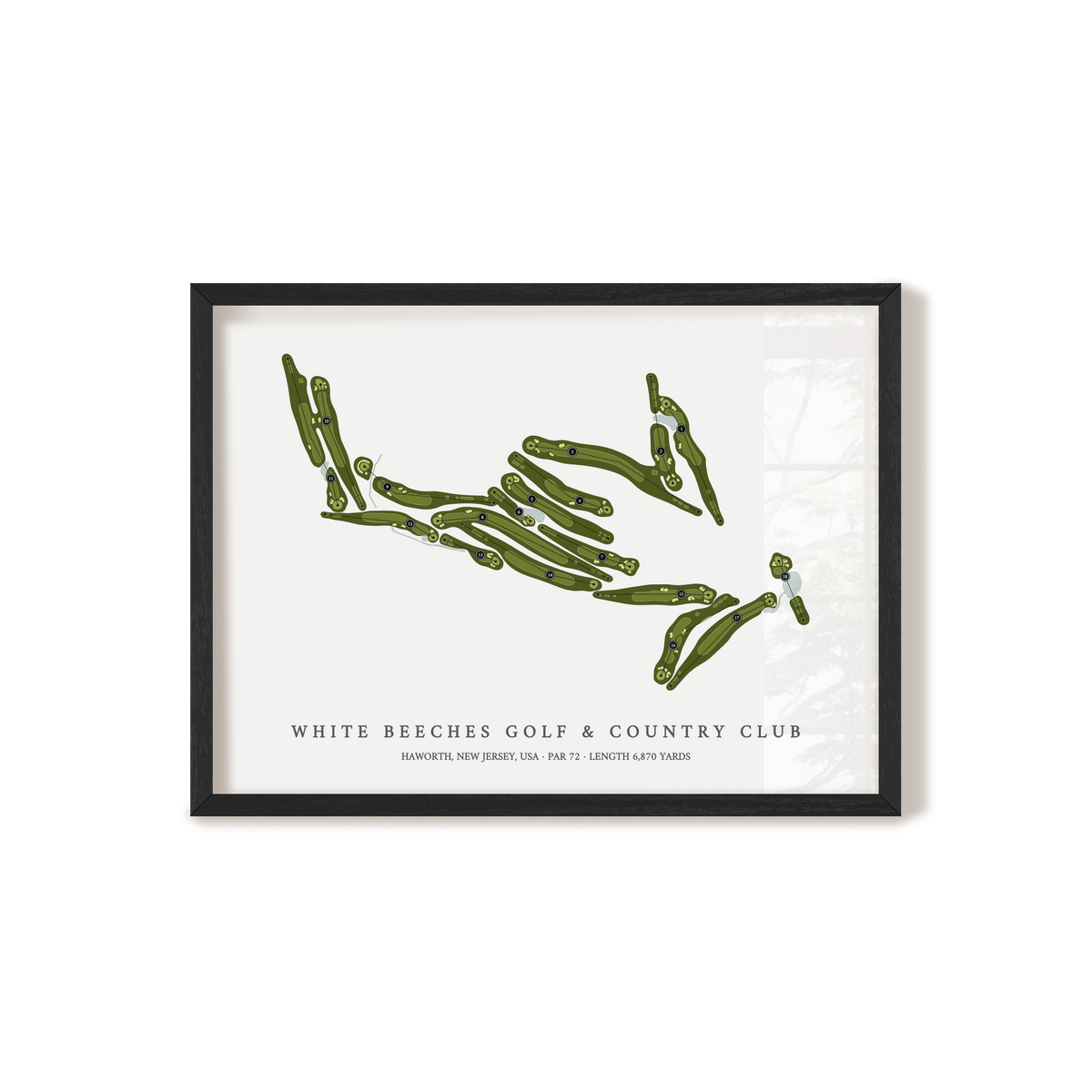 White Beeches Golf & Country Club | Golf Course Map | Black Frame