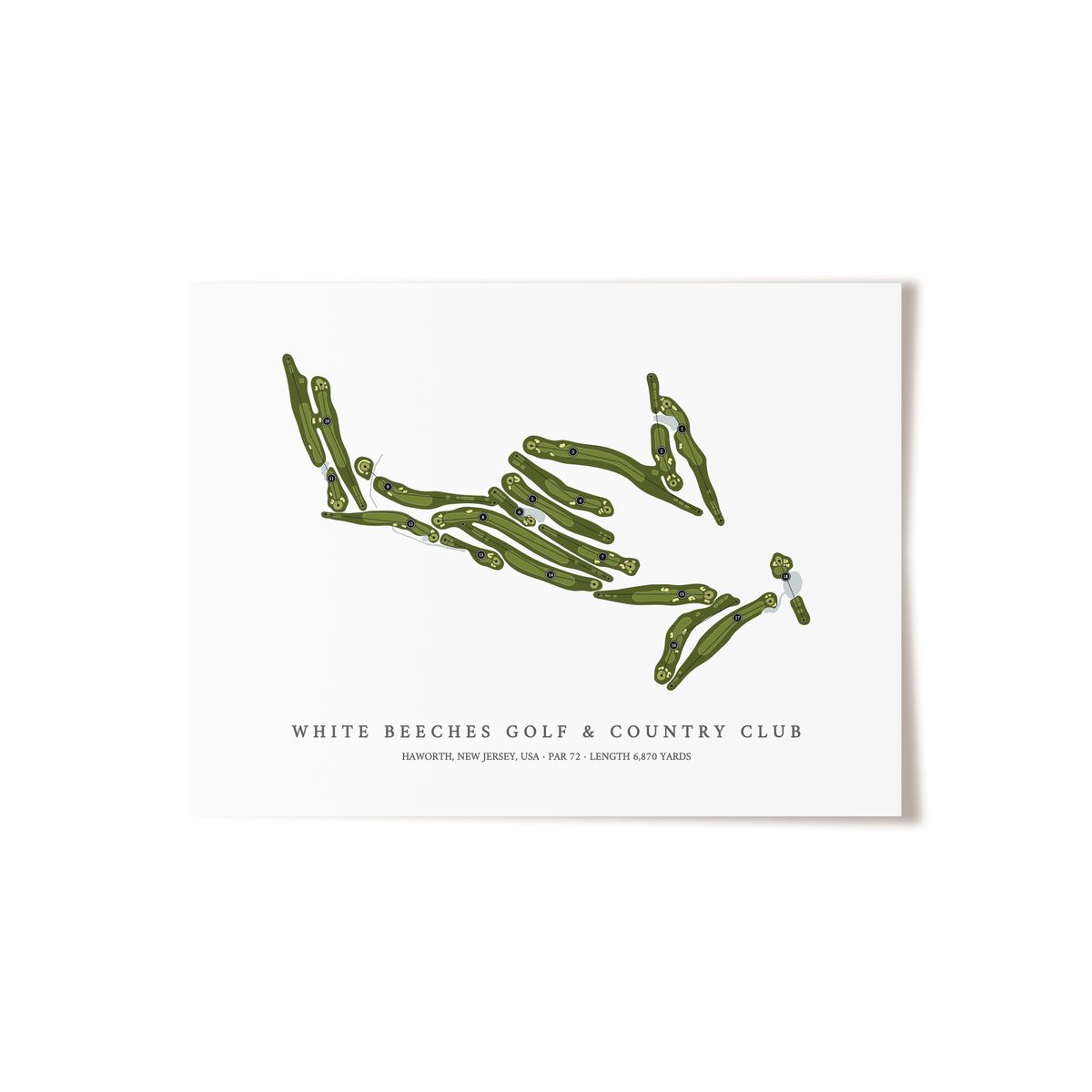 White Beeches Golf & Country Club | Golf Course Map | Unframed