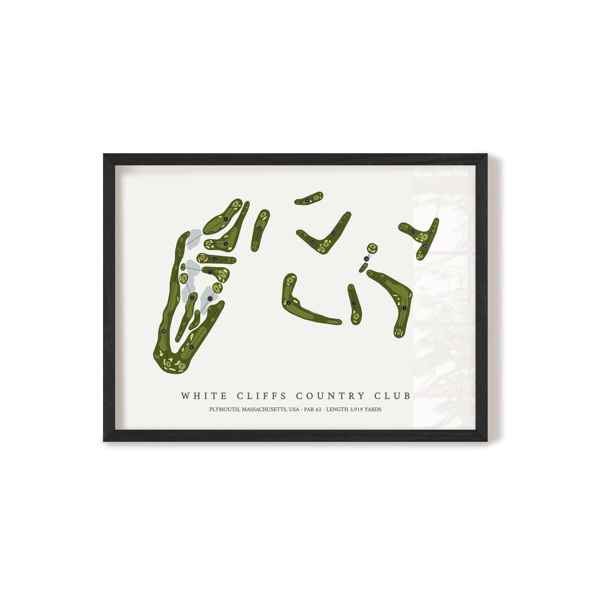 White Cliffs Country Club | Golf Course Map | Black Frame