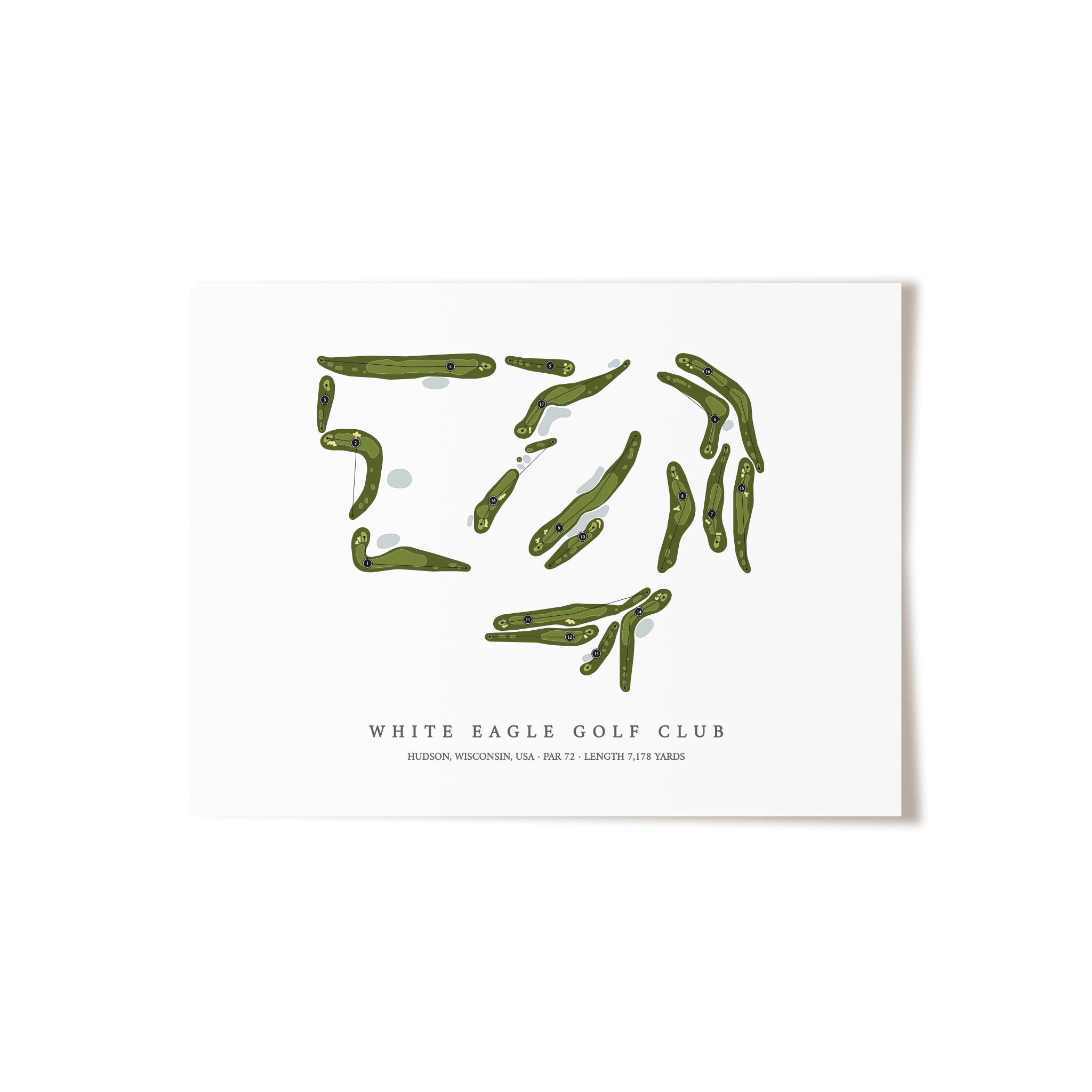 White Eagle Golf Club | Golf Course Map | Unframed