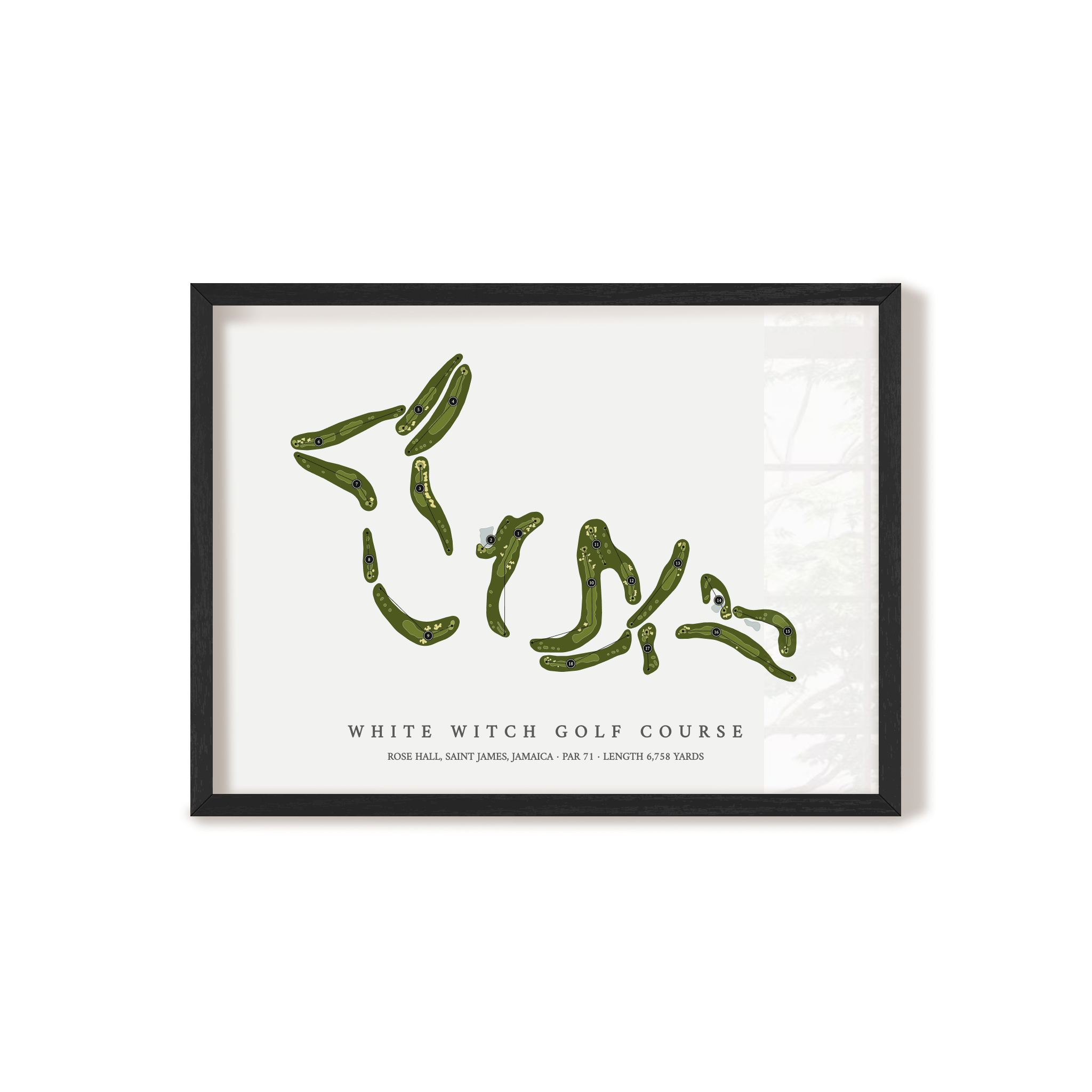White Witch Golf Course | Golf Course Map | Black Frame