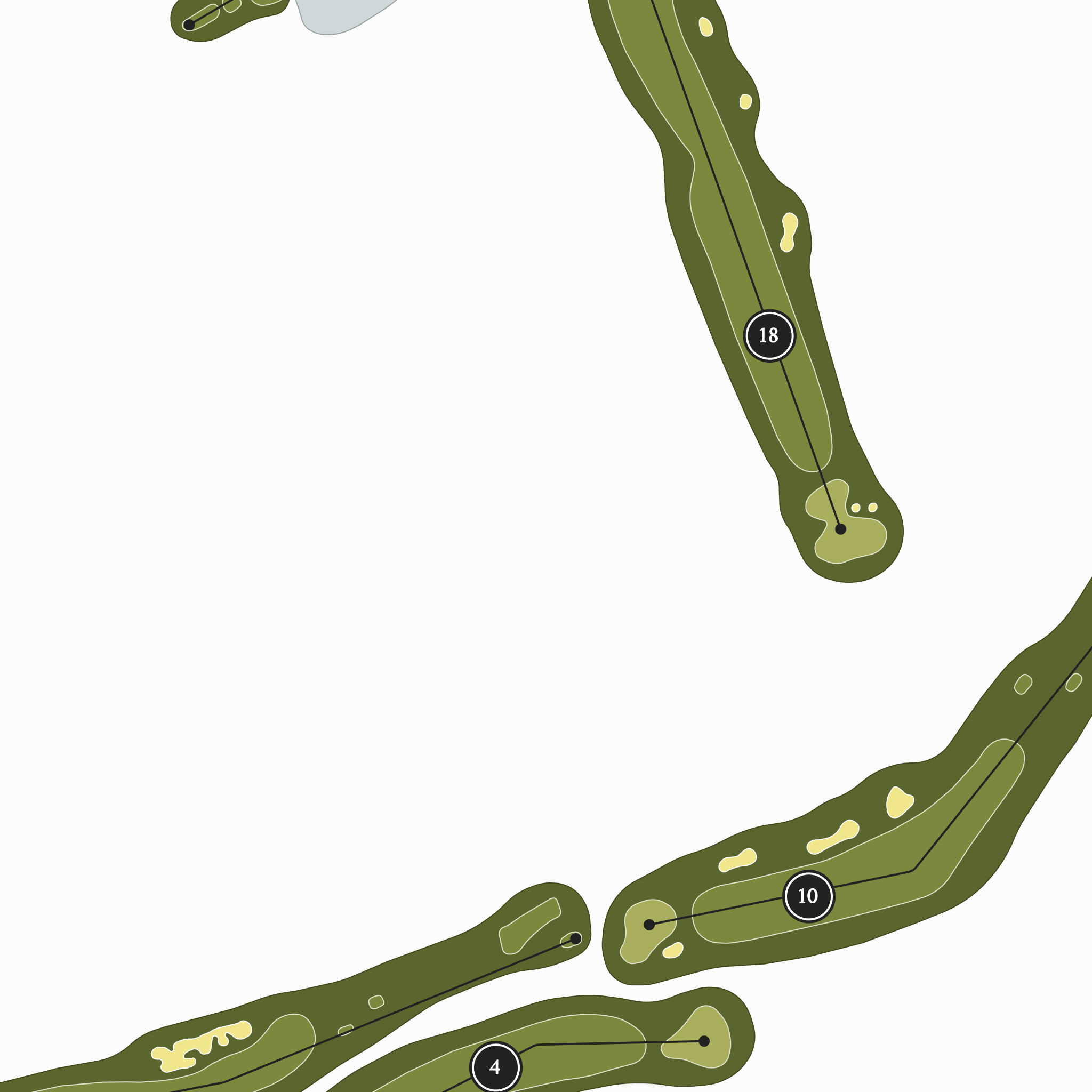 Whitebirch Golf Course | Heritage Style Golf Course Print | Close Up