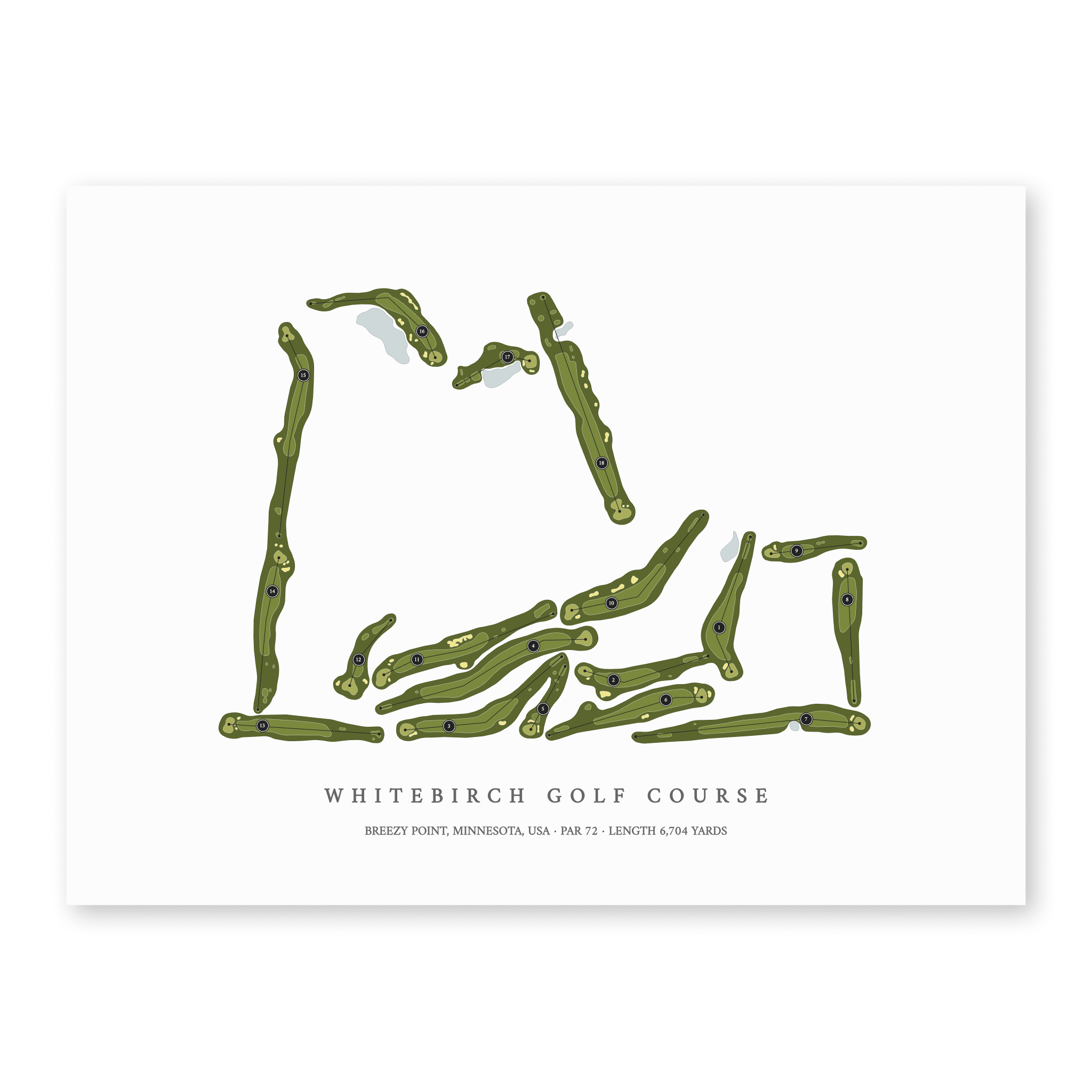 Whitebirch Golf Course | Heritage Style Golf Course Print | Unframed