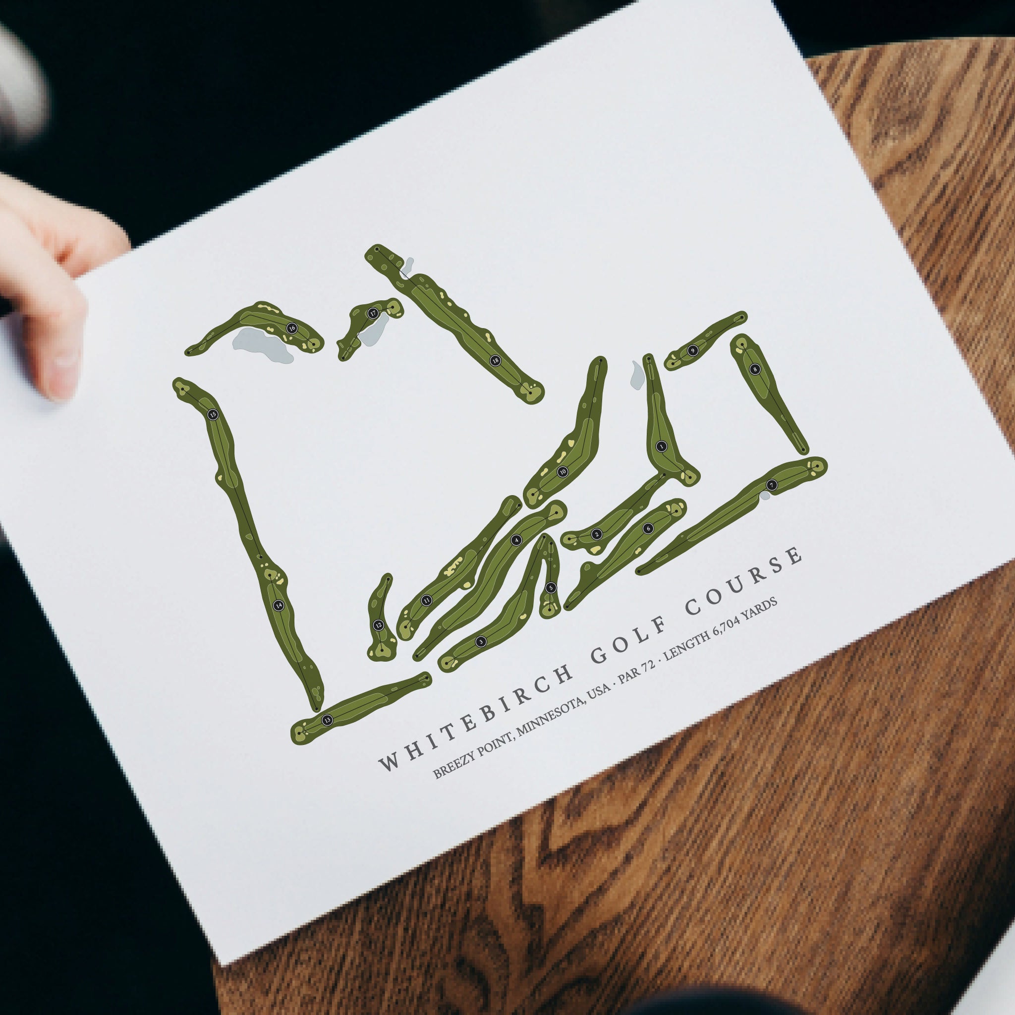Whitebirch Golf Course | Heritage Style Golf Course Print | With Laptop