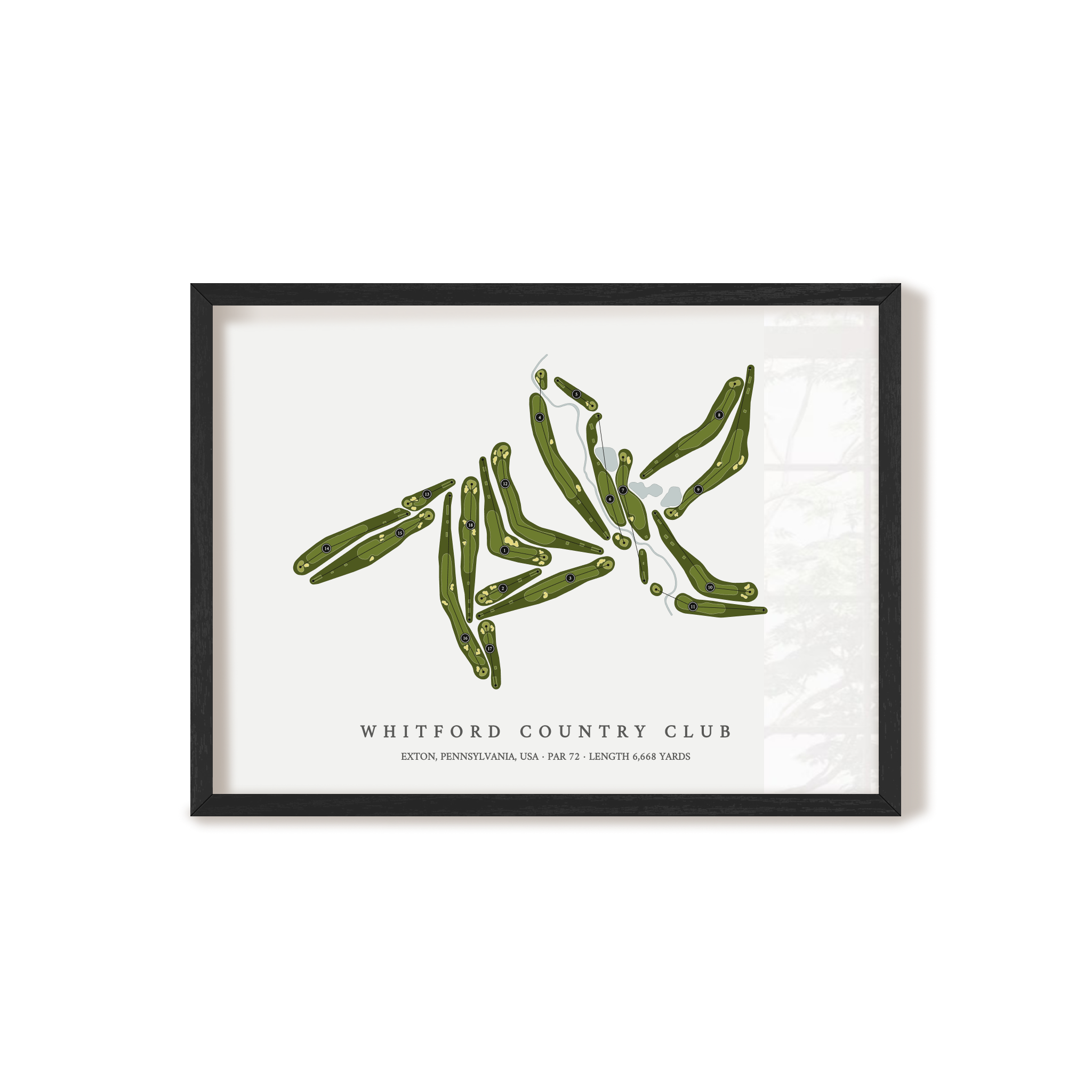 Whitford Country Club | Golf Course Print | Black Frame