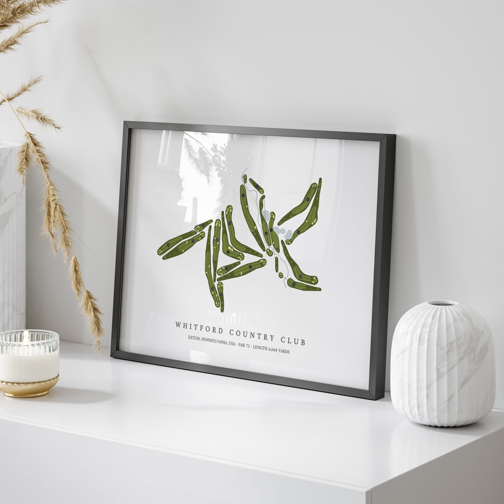 Whitford Country Club | Golf Course Print | On Table