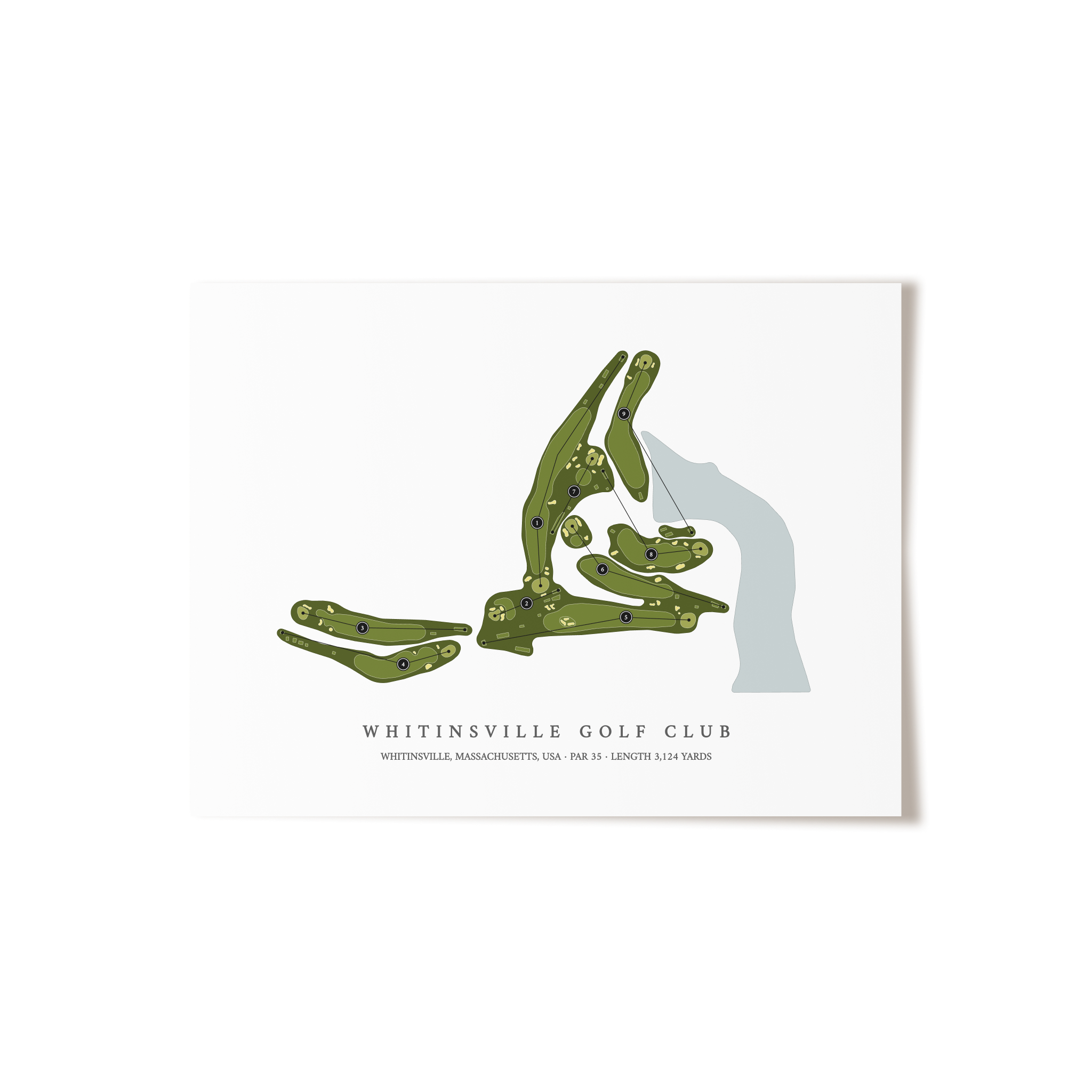 Whitinsville Golf Club | Golf Course Map | Unframed