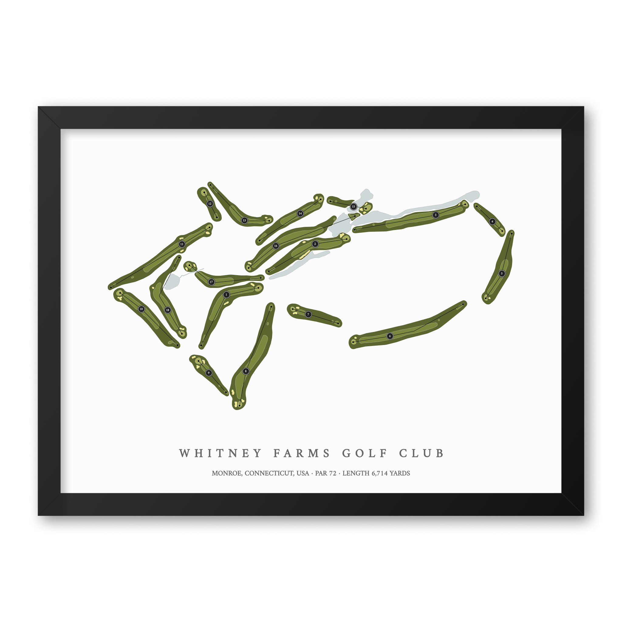 Whitney Farms Golf Club | Golf Course Print | Black Frame