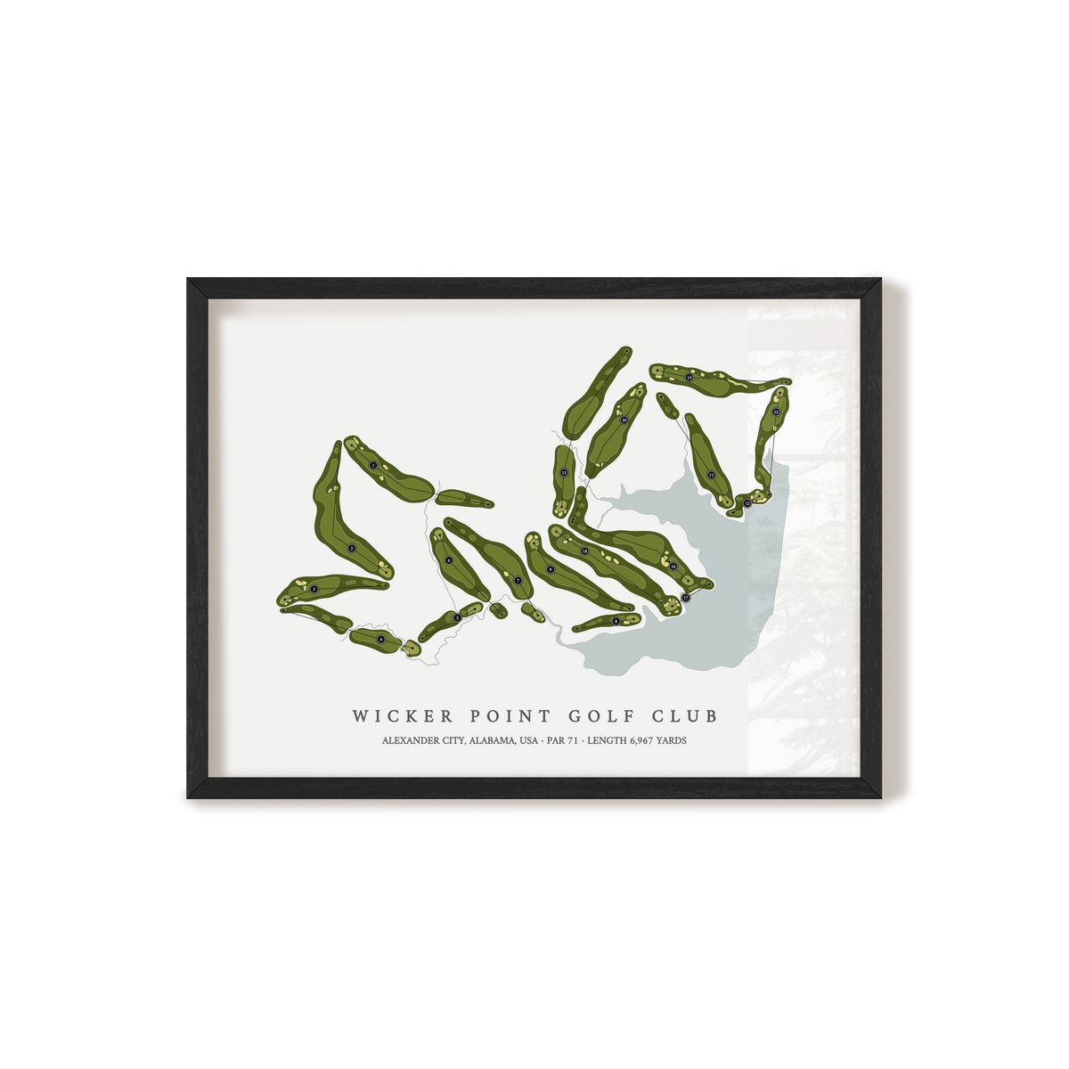 Wicker Point Golf Club | Golf Course Map | Black Frame
