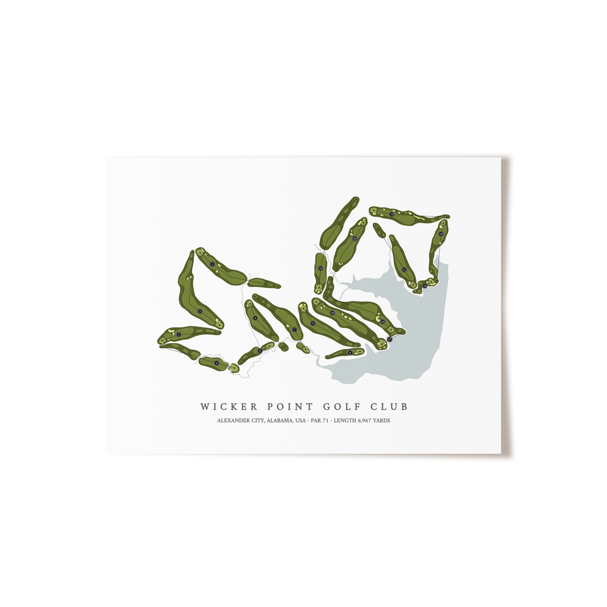 Wicker Point Golf Club | Golf Course Map | Unframed