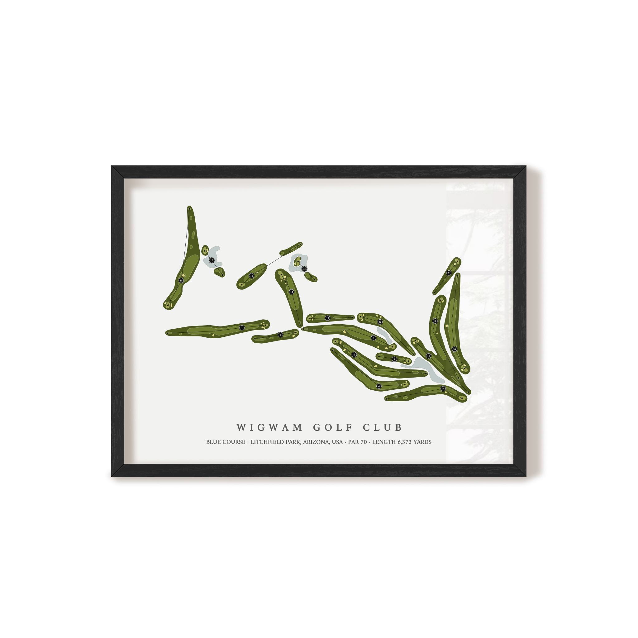 Wigwam Golf Club - Blue Course | Golf Course Map | Black Frame
