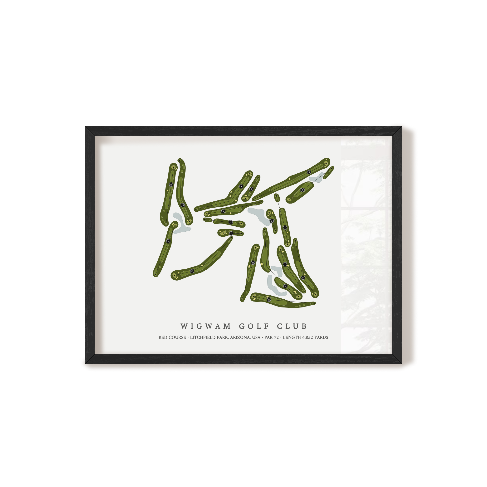Wigwam Golf Club - Red Course | Golf Course Map | Black Frame