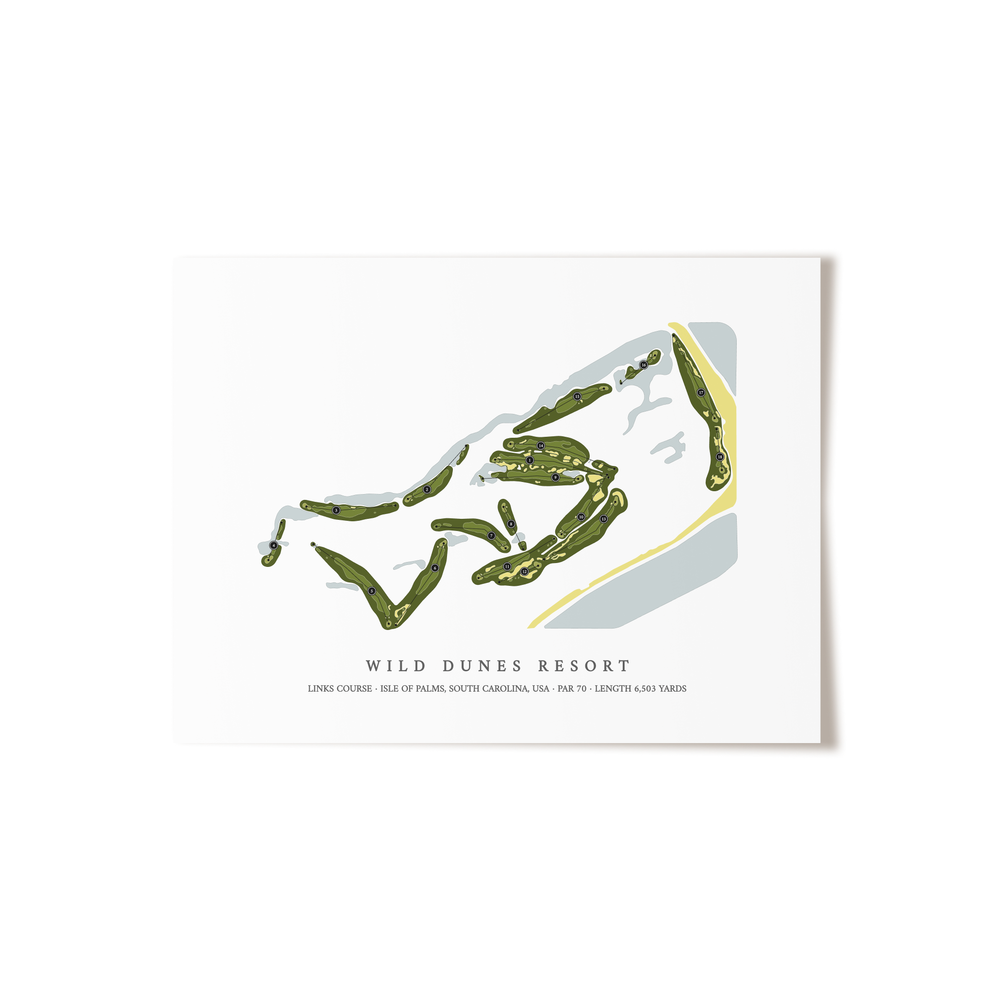 Wild Dunes Resort - Links Course | Golf Course Print | Unframed