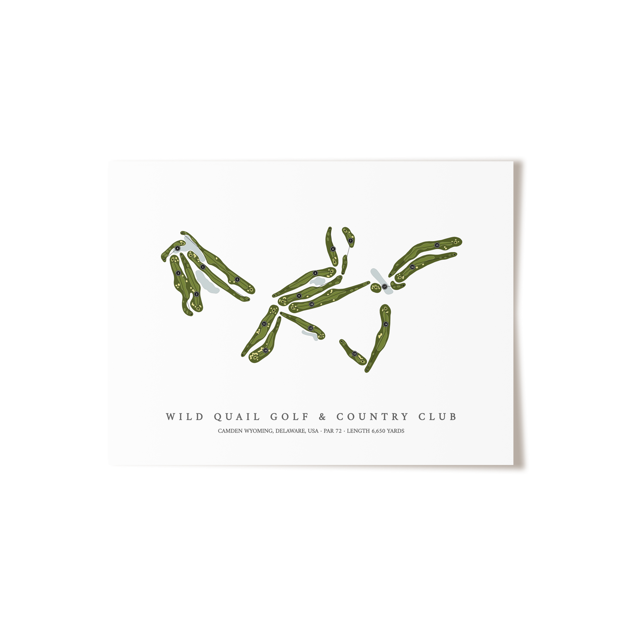 Wild Quail Golf & Country Club | Golf Course Map | Unframed