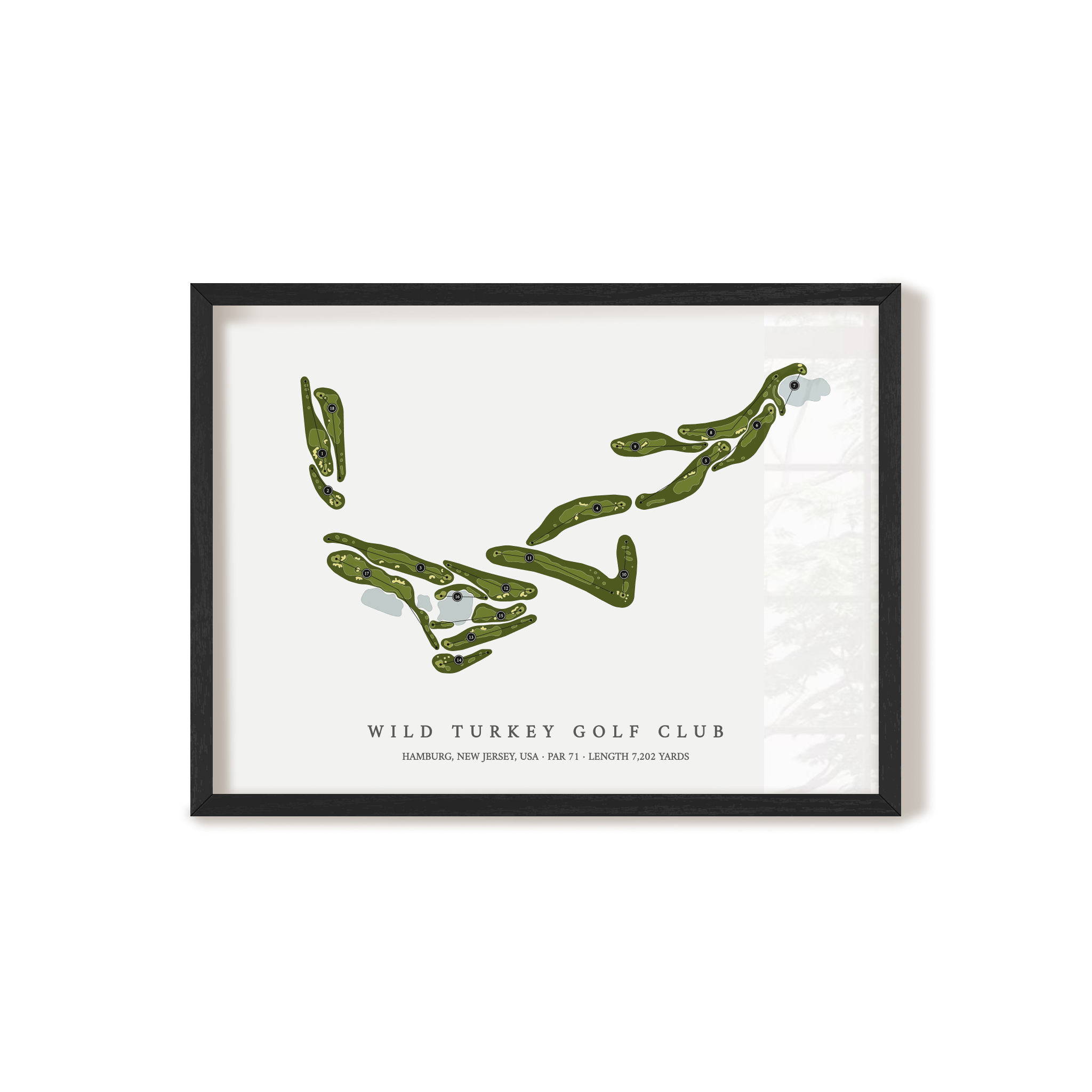 Wild Turkey Golf Club | Golf Course Map | Black Frame